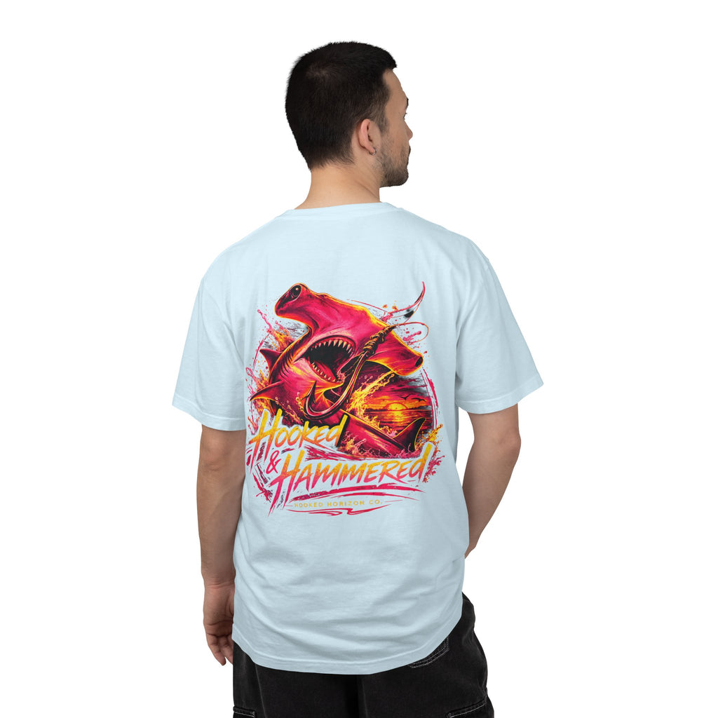 Hooked & Hammered Fishing T-shirt, Hooked Horizon Co, Angler Gifts, Shark Lovers