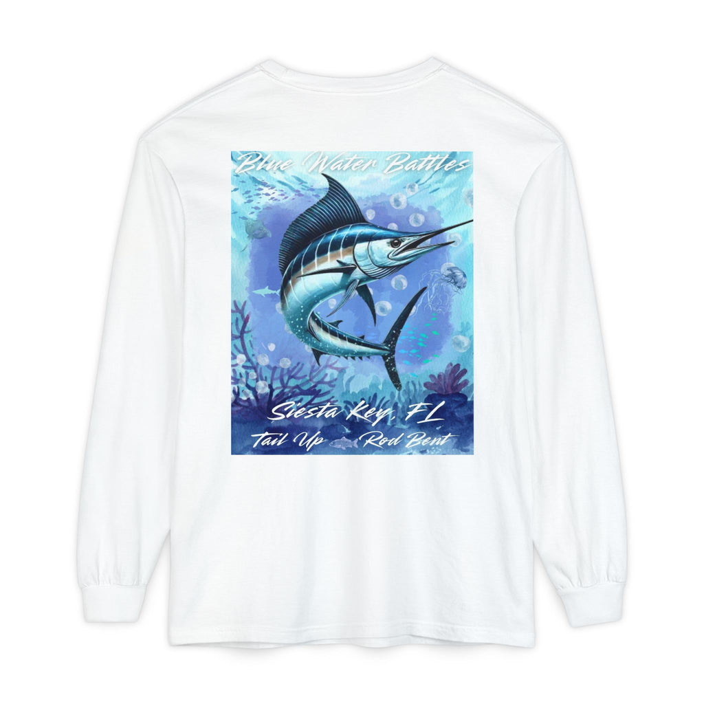 Marlin Fishing Long Sleeve T-Shirt, Ocean Adventure Apparel, Boat Trip Shirt, Coastal Style, Gift for Fishermen