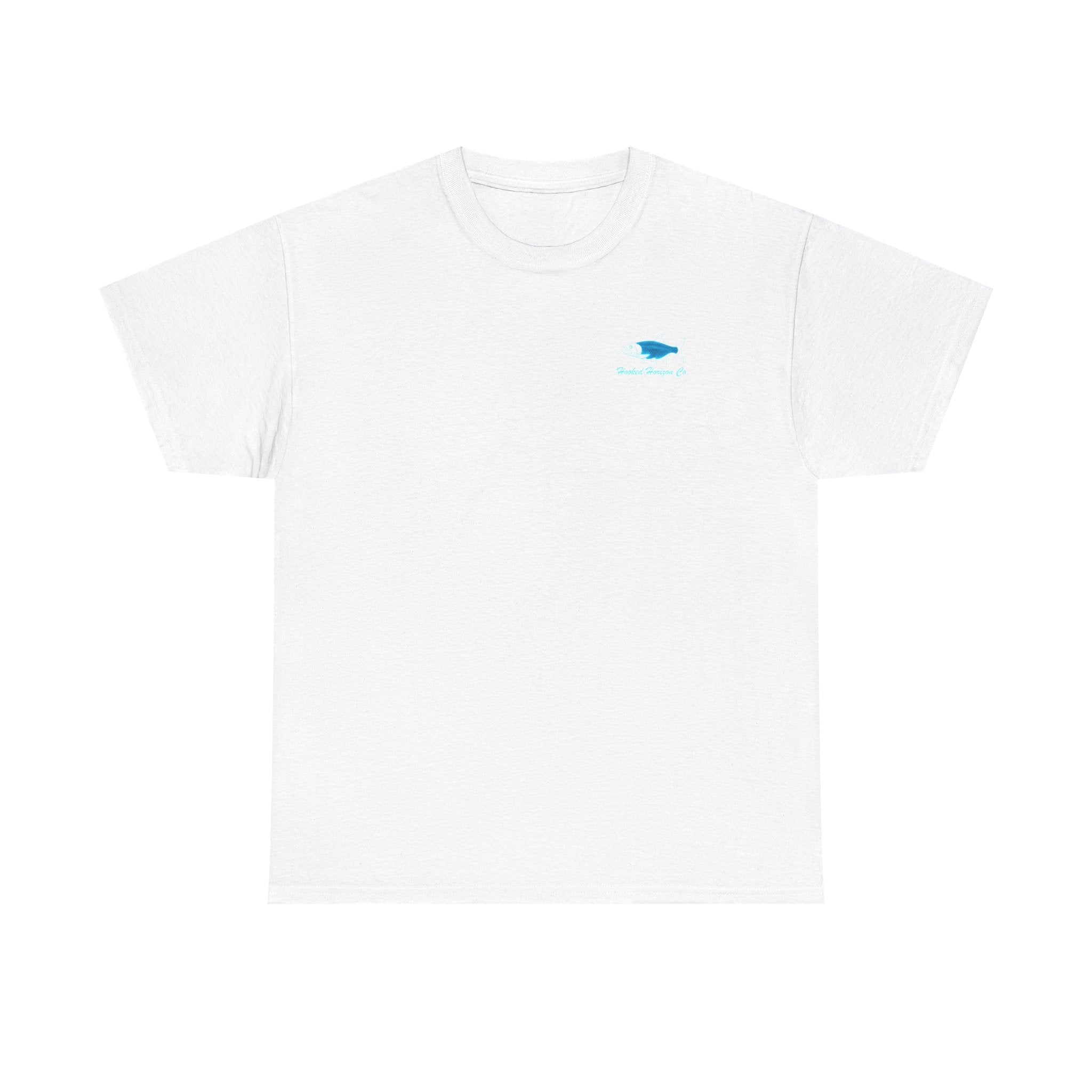 Tarpon Blue Fishing T‑Shirt — "Deep Drift" Compass Design by Hooked Horizon Co.
