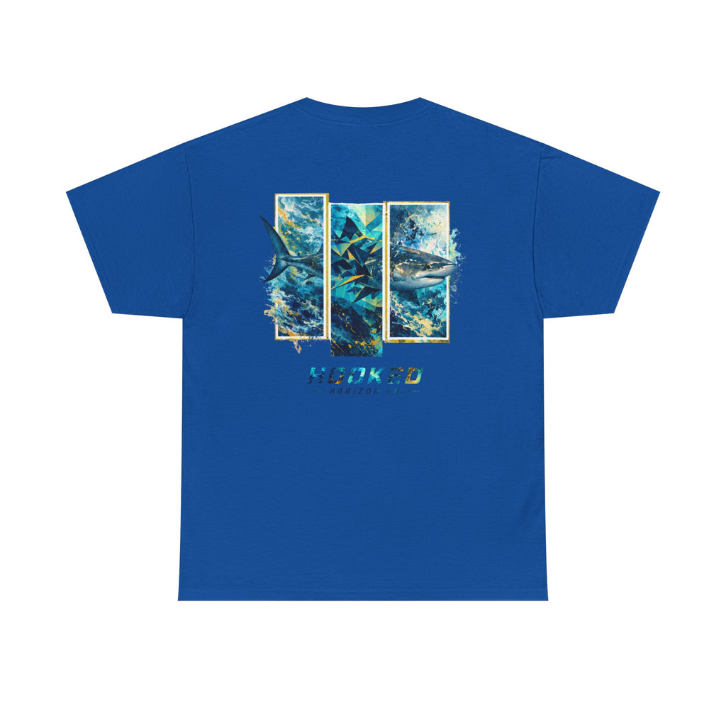 Bull Shark Hooked Horizon Co Tee—Ocean Graphic Tee — "Beloved" Ray Design