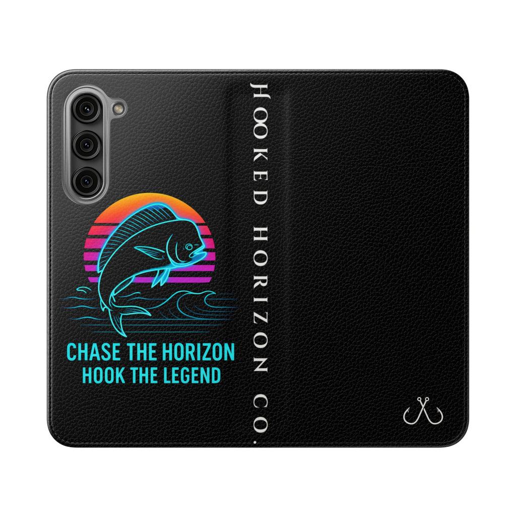Mahi Mahi Flip Phone Case — Turquoise Water Pattern Wallet Cover