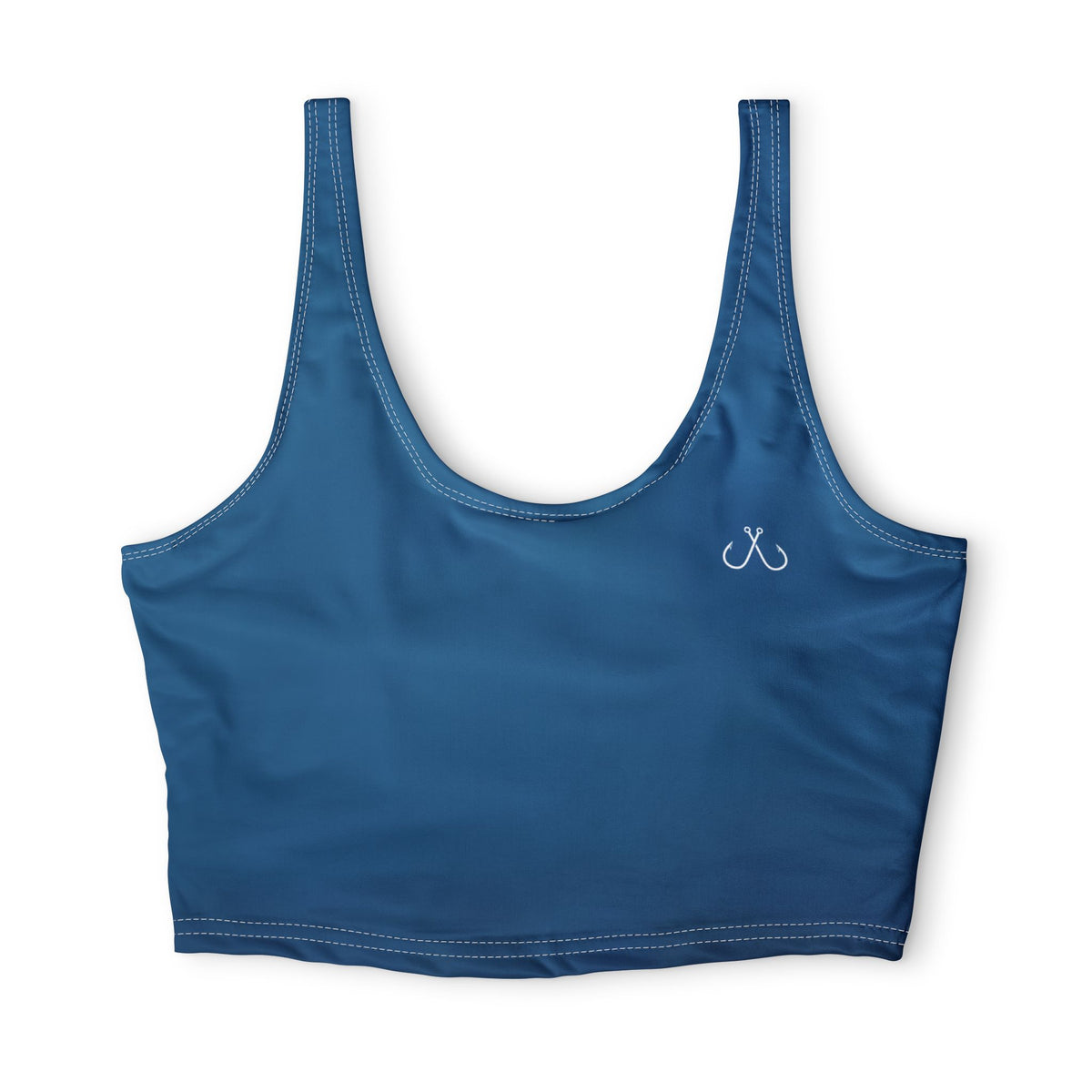 Ocean Blue Deep Drift Hooked Horizon Co. Stylish Sports Bra for Active Women, Workout Top, Gym Essential, Fitness Apparel, Athleisure Wear, Yoga Gear