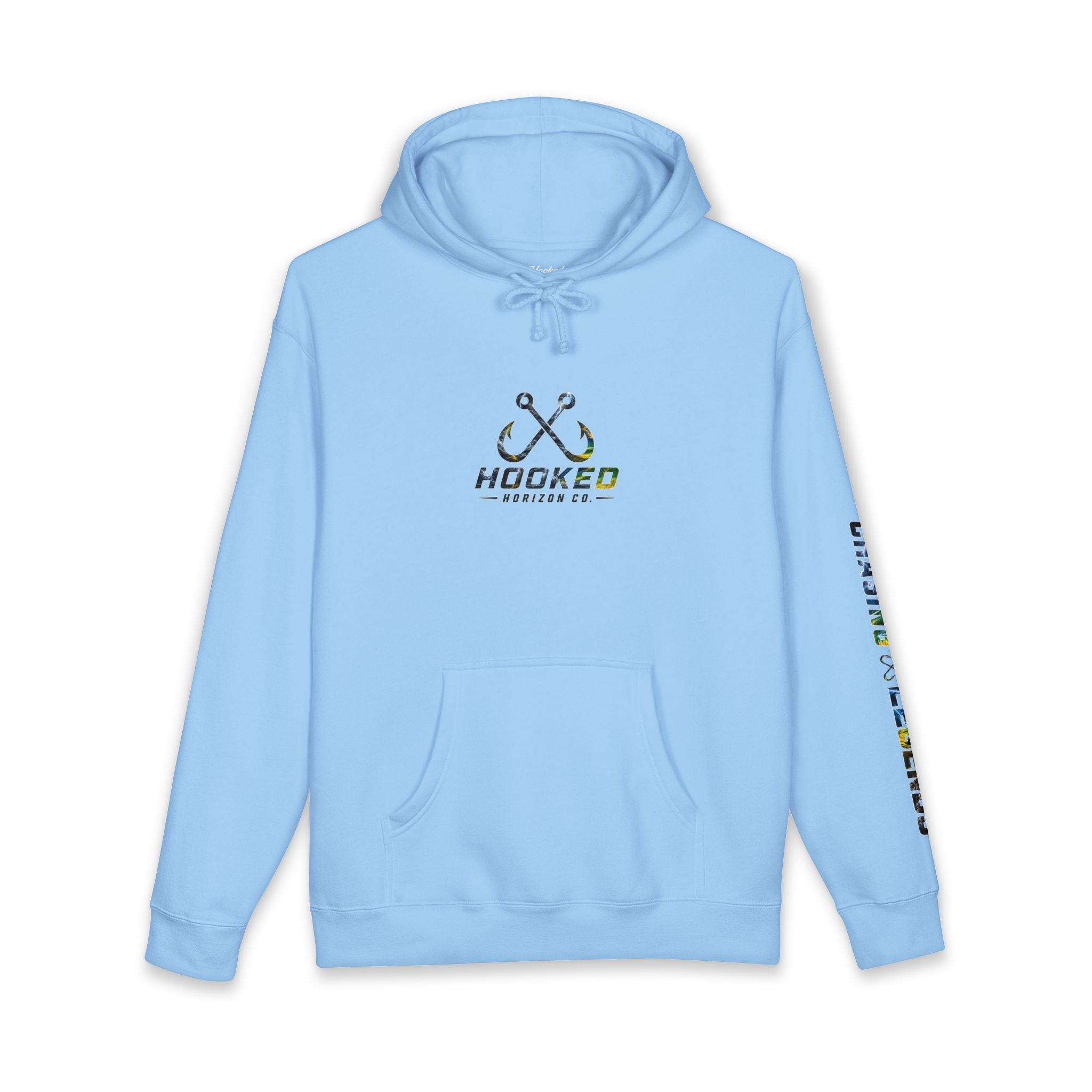 Mahi Mahi Hoodie Hooked Horizon Co. — Fishing Back Graphic Hoodie, Multiple Color Variations