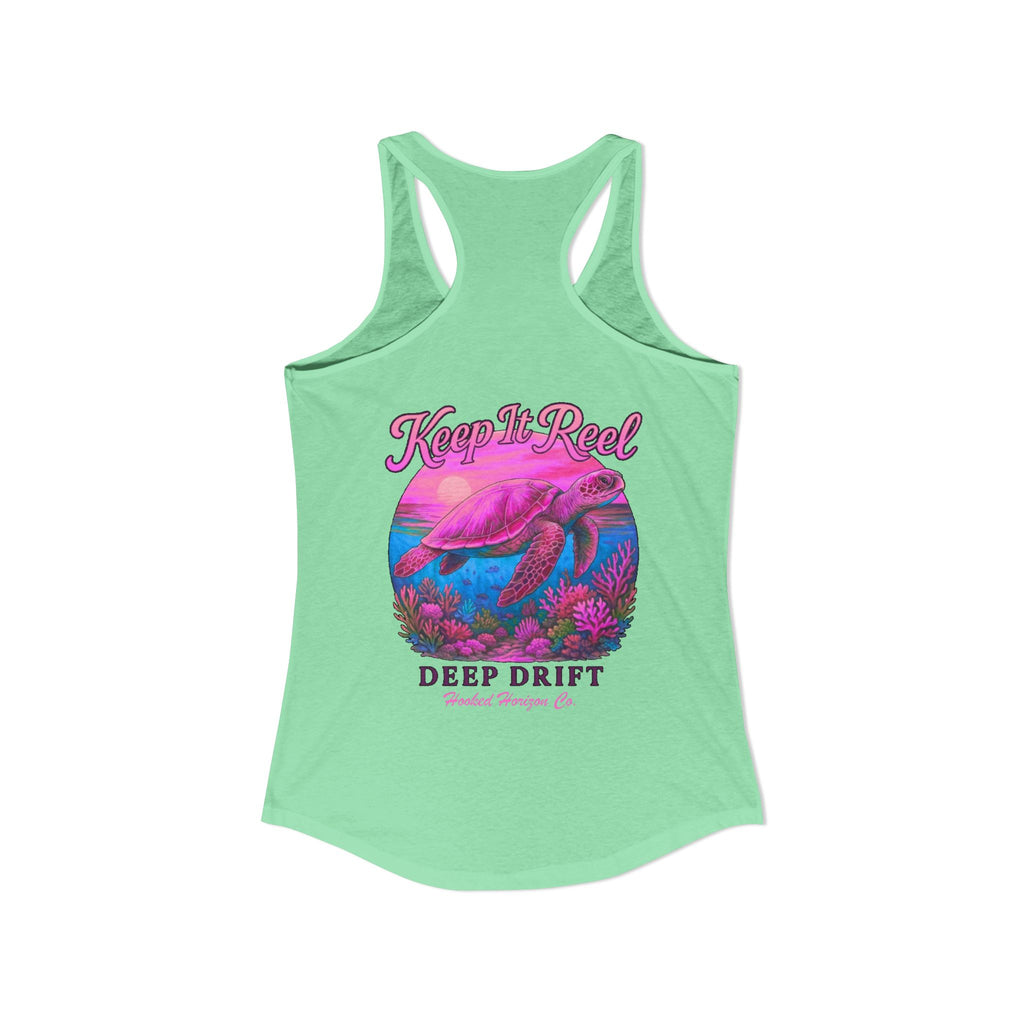 Turtle " Keep It Reel" Deep Drift– Hooked Horizon Co. Gifts for Ocean Lovers, Nautical Fashion, Everyday Comfort, Perfect Gift for Her