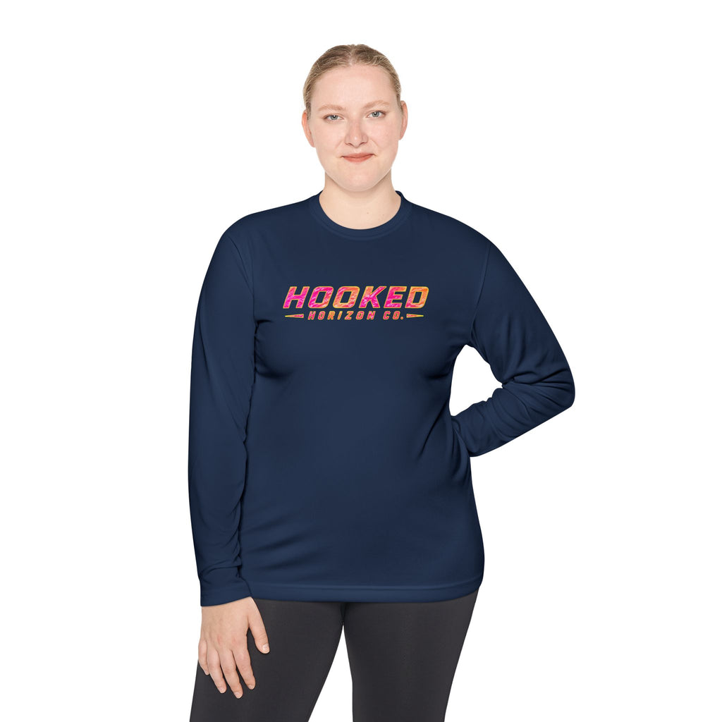 Moisture Wicking Classic Logo Tee In Pink—Horizon Co. Anchors Long Sleeve Tee — Lightweight Fishing Shirt