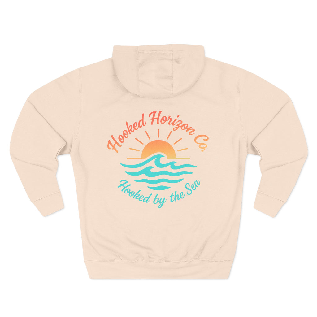Wave & Sun Deep Drift– "Hooked By The Sea" Hooked Horizon Co. Unisex Hoodie for Ocean Lovers, Nautical Fashion, Cool Weather Gear, Everyday Comfort, Perfect Gift