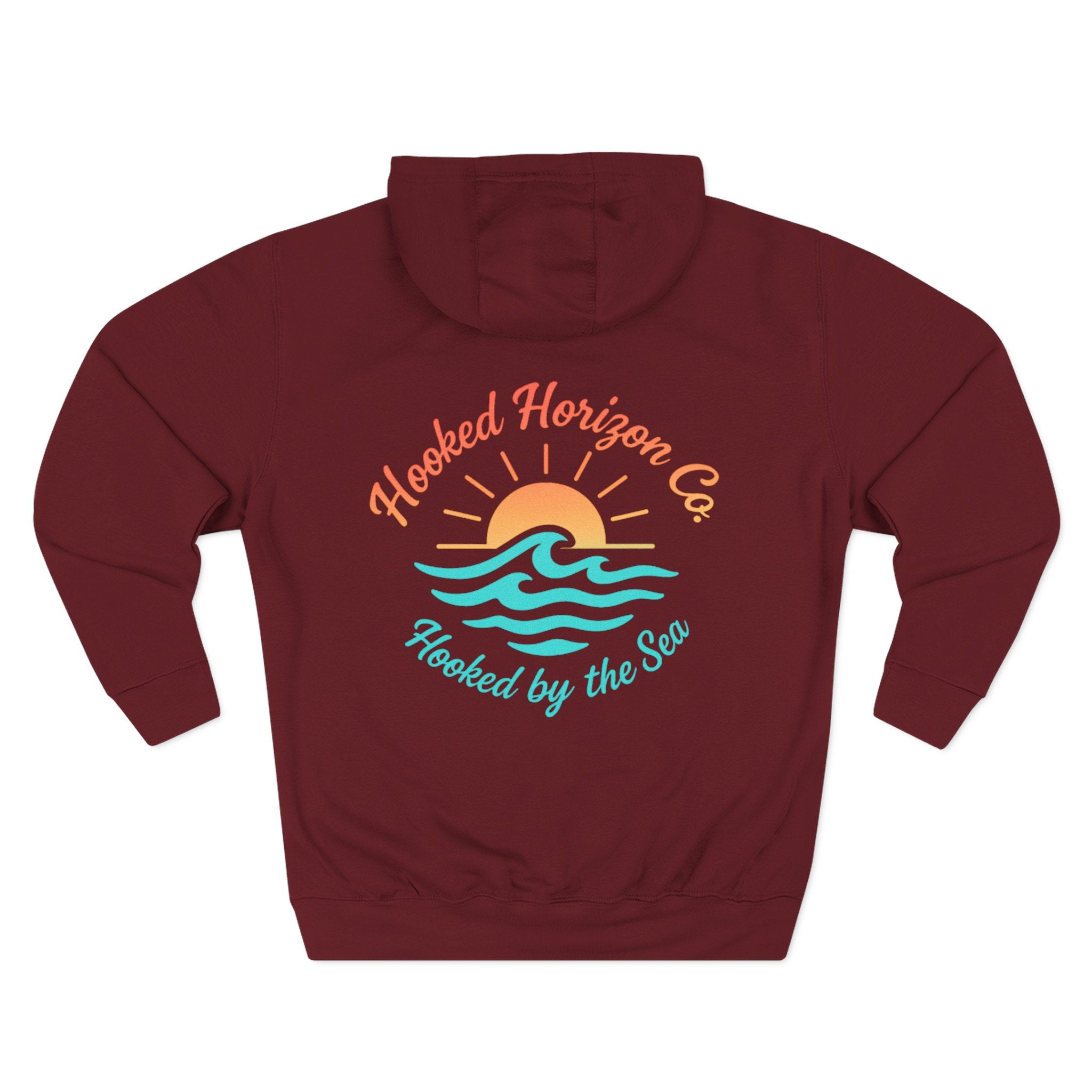 Wave & Sun Deep Drift– "Hooked By The Sea" Hooked Horizon Co. Unisex Hoodie for Ocean Lovers, Nautical Fashion, Cool Weather Gear, Everyday Comfort, Perfect Gift