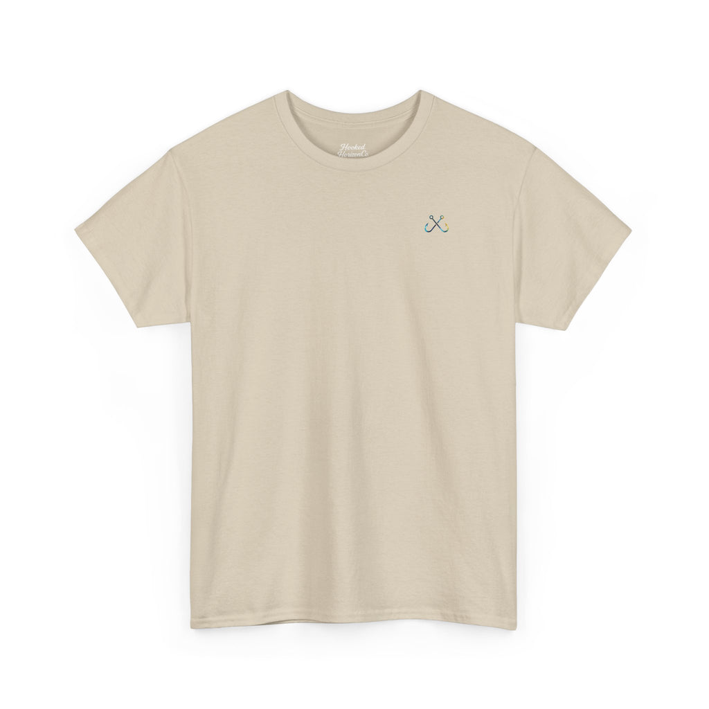 Bull Shark Hooked Horizon Co Tee—Ocean Graphic Tee — "Beloved" Ray Design