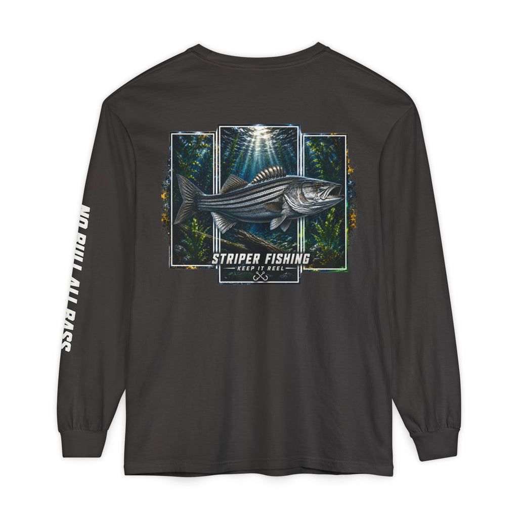 Saltwater Sea Striper Fishing Long Sleeve T-Shirt, Ocean Adventure Apparel, Boat Trip Shirt, Coastal Style, Gift for Fishermen