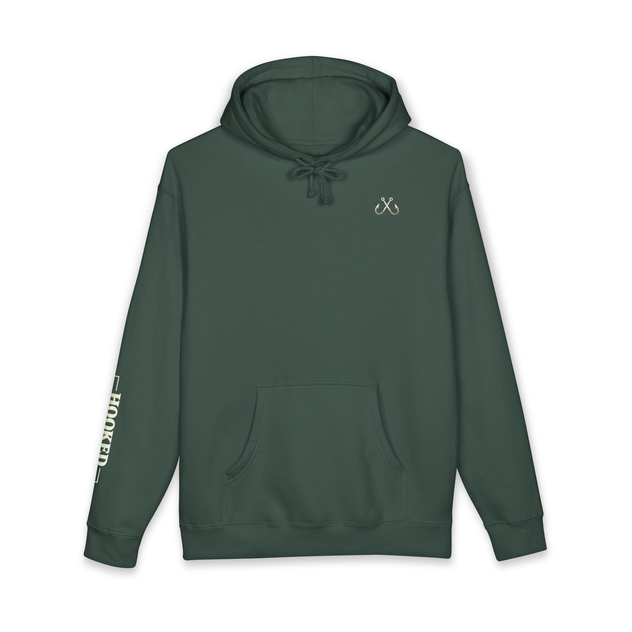 Wave Hoodie Hooked Horizon Co. — Minimal Fishing Back Graphic Hoodie, Multiple Color Variations