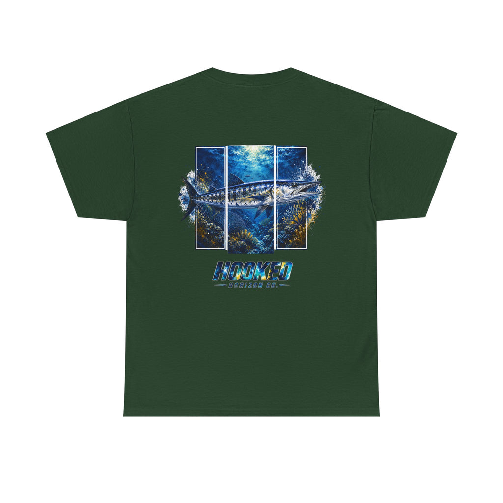 Barracuda Hooked Horizon Co Tee—Ocean Graphic Tee — "Beloved" Ray Design