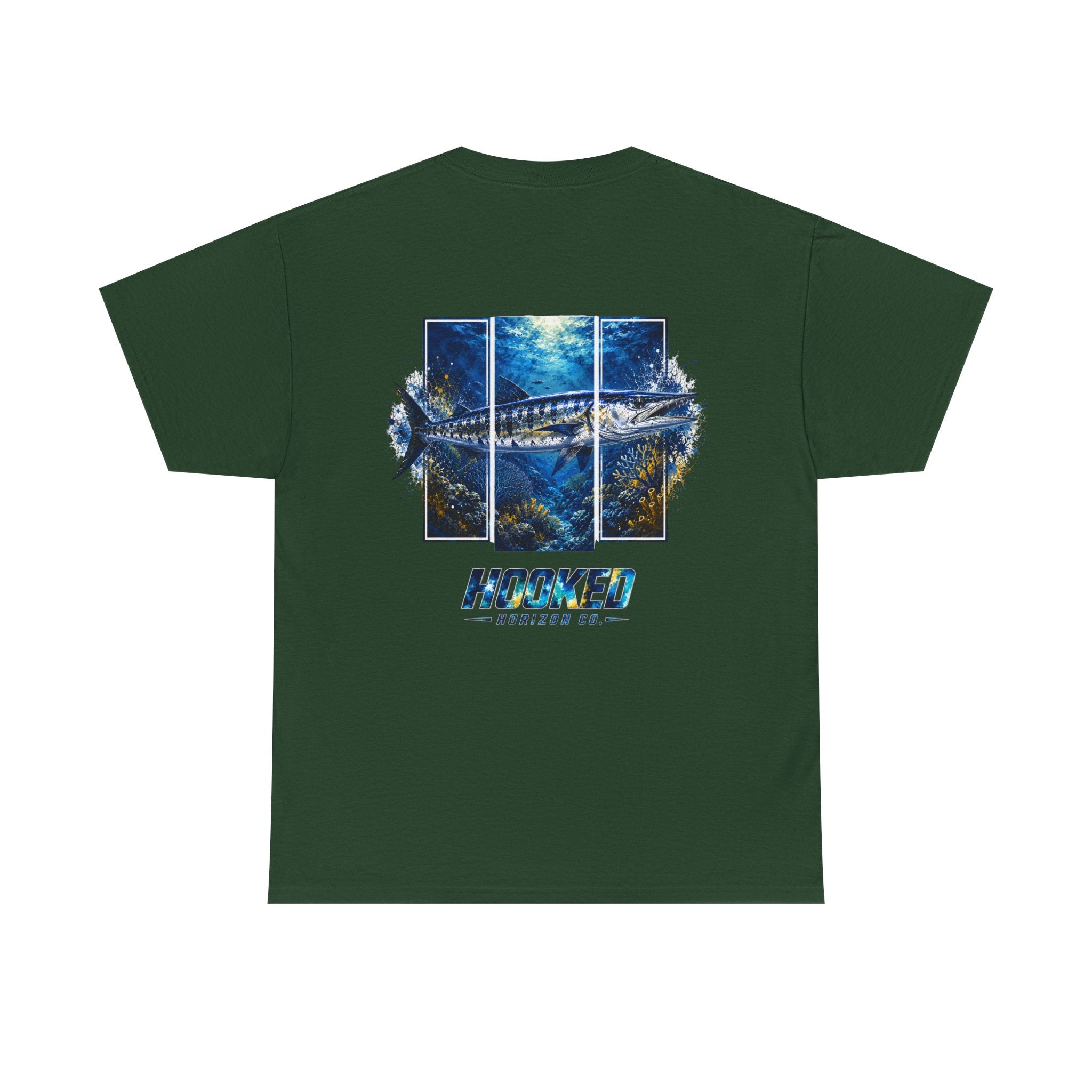 Barracuda Hooked Horizon Co Tee—Ocean Graphic Tee — "Beloved" Ray Design