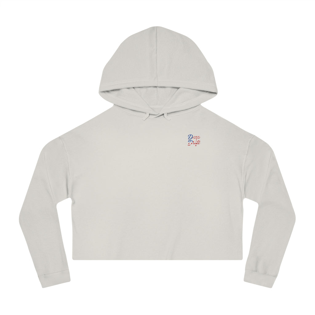 USA Cropped Hoodie - "Deep Drift" Fishing Logo Cropped Hooded Sweatshirt