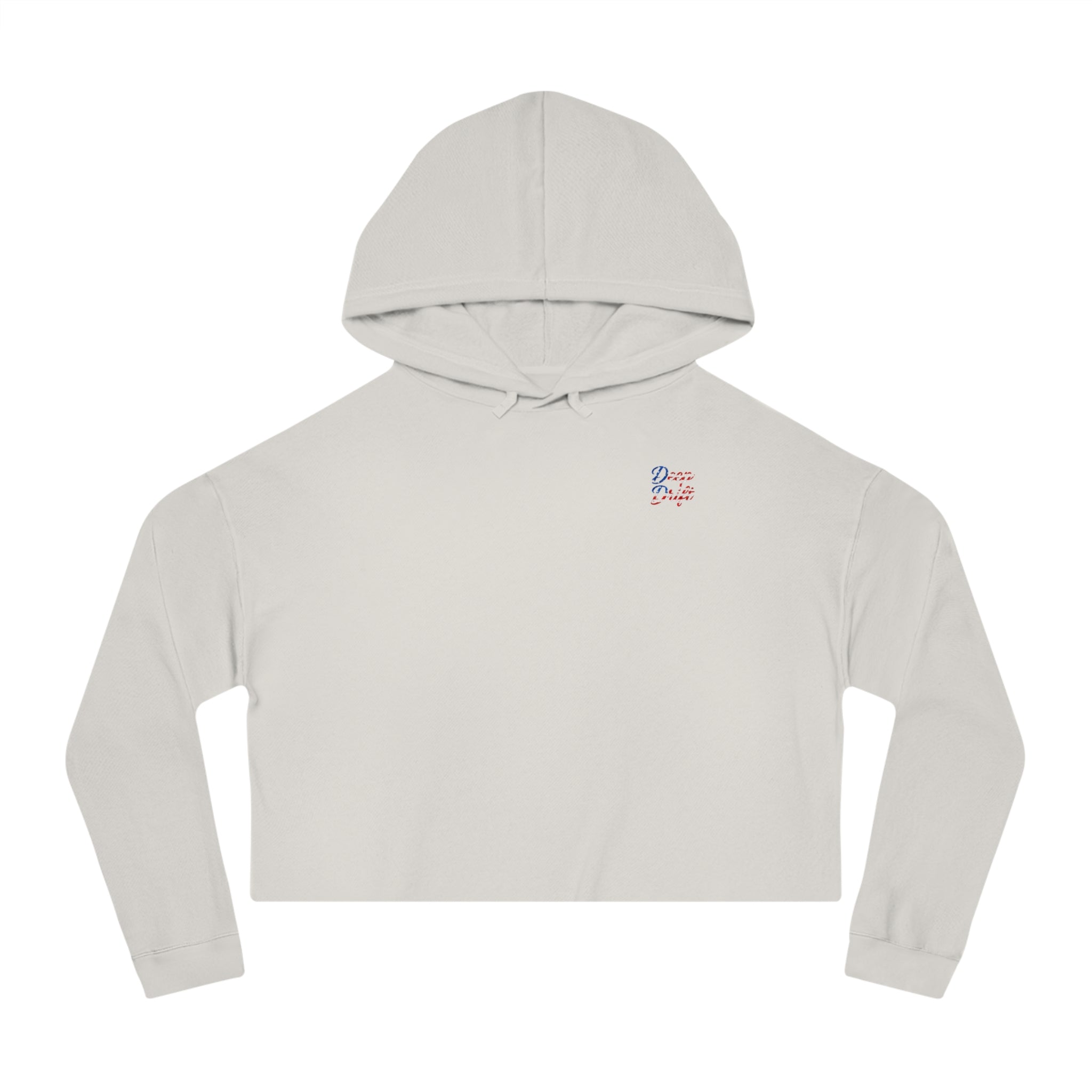 USA Cropped Hoodie - "Deep Drift" Fishing Logo Cropped Hooded Sweatshirt
