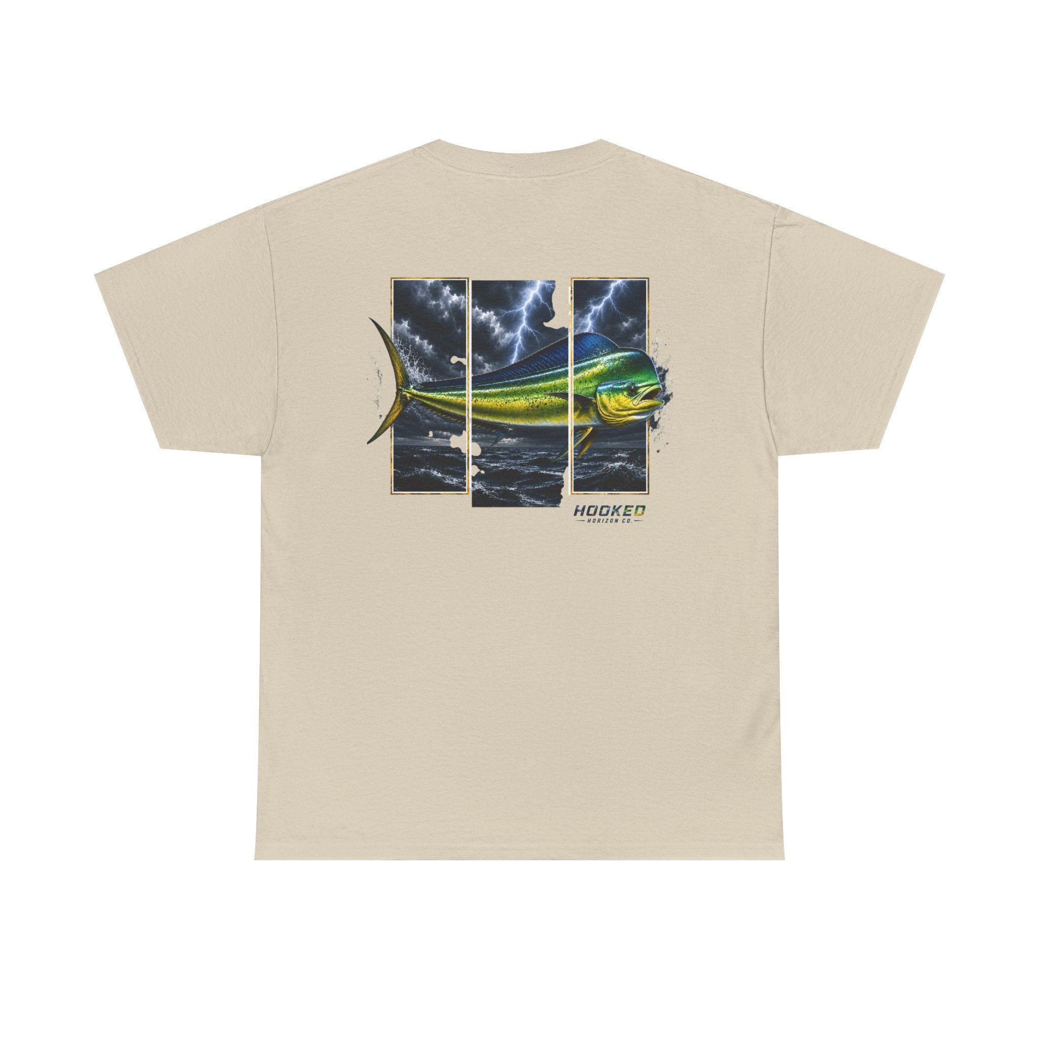 Mahi Mahi Hooked Horizon Co Tee—Ocean Graphic Tee — "Beloved" Ray Design