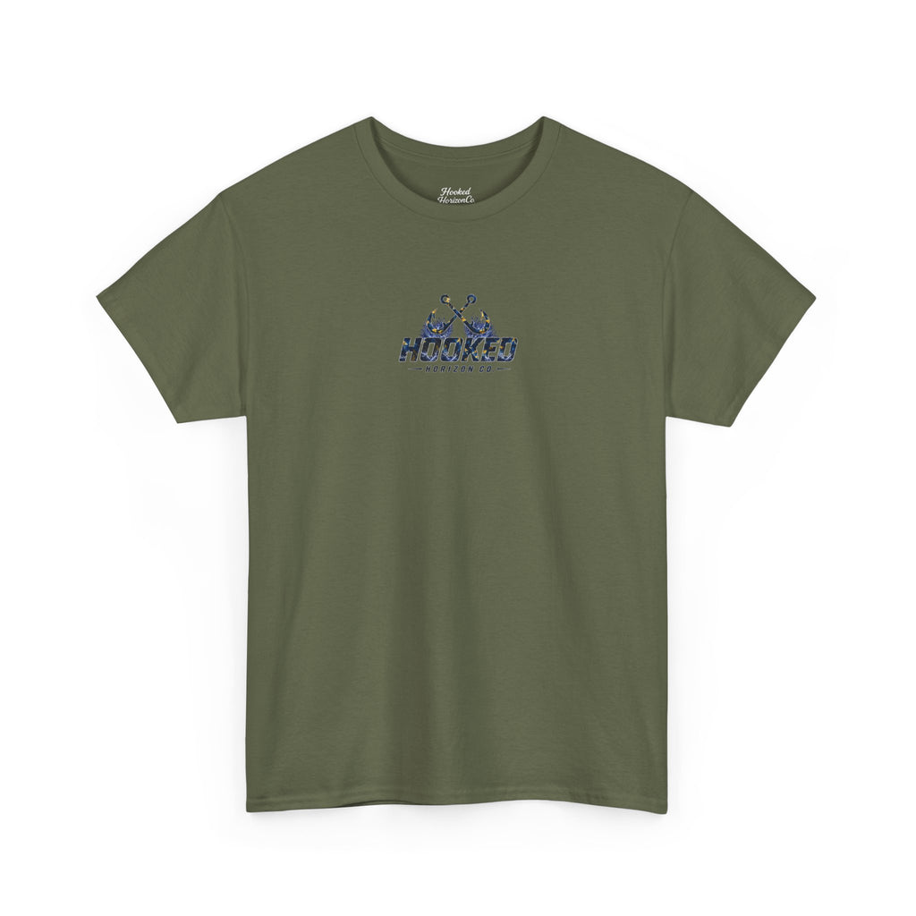 Sail Fish Hooked Horizon Co Tee—Ocean Graphic Tee — "Beloved" Ray Design
