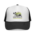 Hooked Horizon Co.  Sunset & Palm Tree 90s Inspired Trucker Cap — Outdoor & Beach Hat Ocean Conservation Gifts For Him & Her