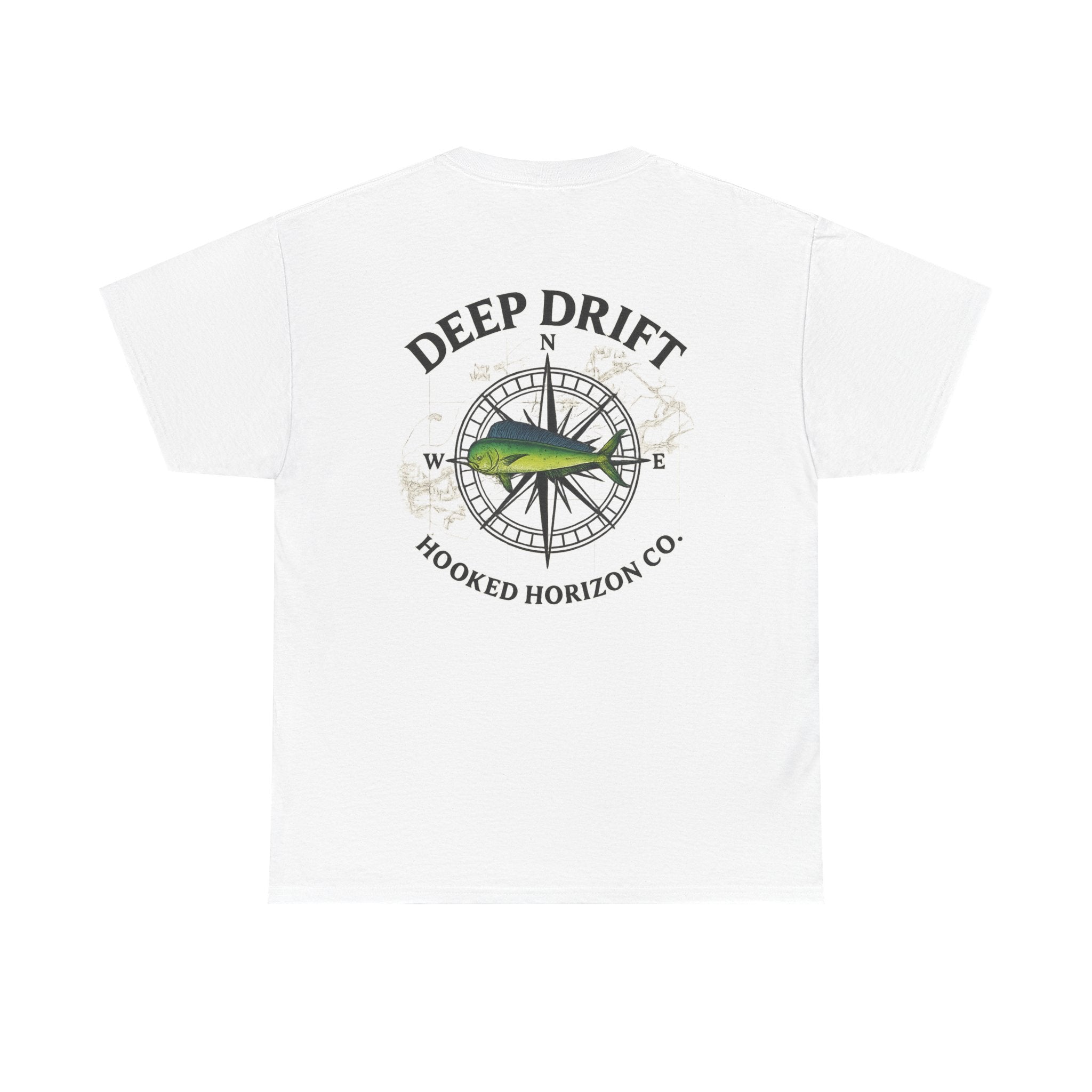 Compass Fishing T‑Shirt — "Deep Drift" Compass Design by Hooked Horizon Co.