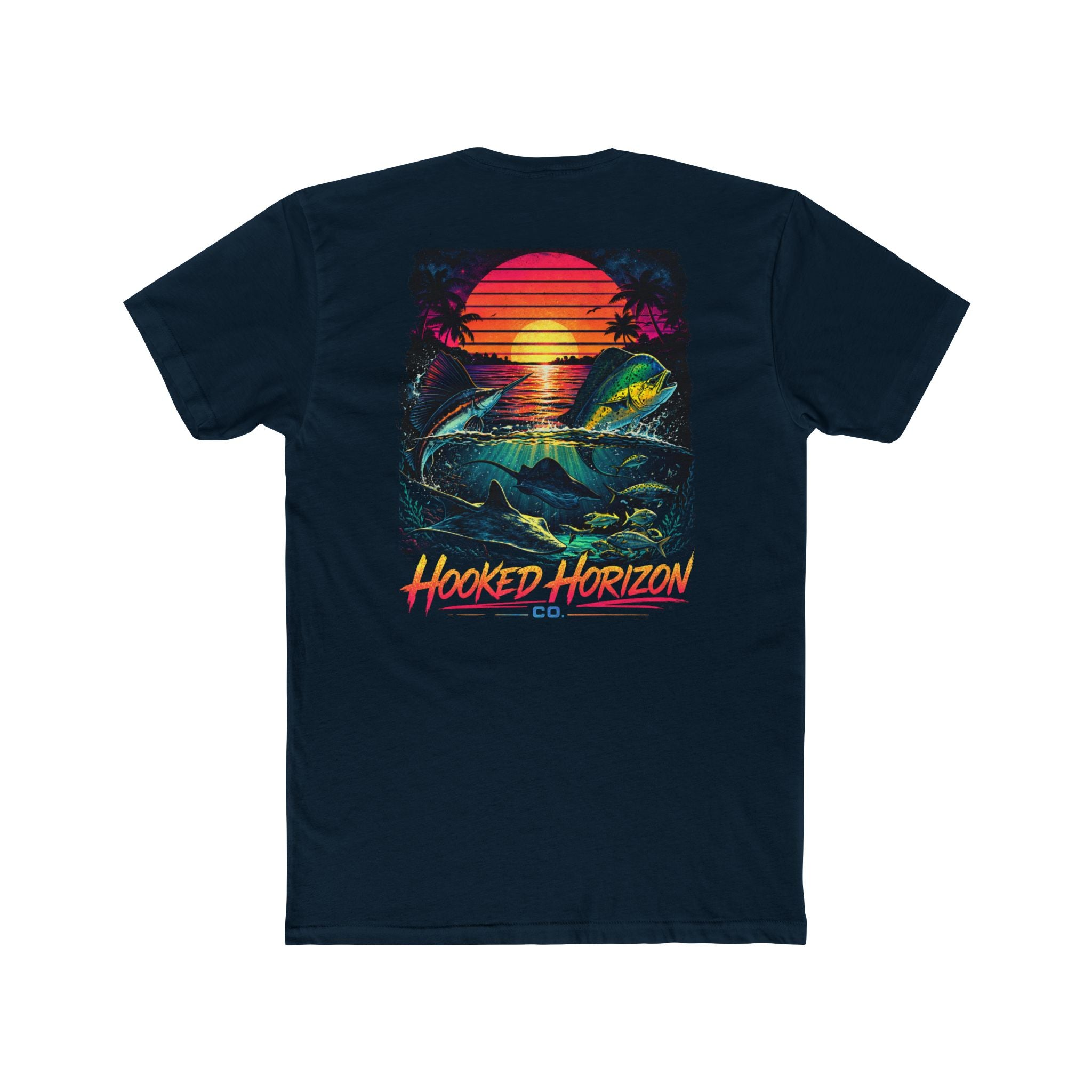 Hooked Horizon Co.  Sunset Fishing T-Shirt— Multiple Color Variations