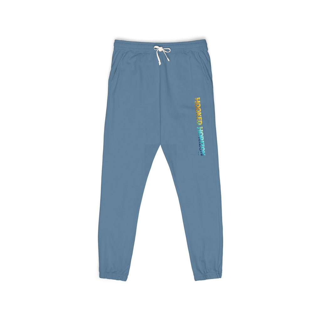 Gold & Blue Hooked Horizon Co. Embroidered Fleece Sweatpants | Cozy Loungewear, Gifts for Everyone, Comfortable Joggers, Relaxed Fit Sweatpants, God is Love, Unisex Fashion