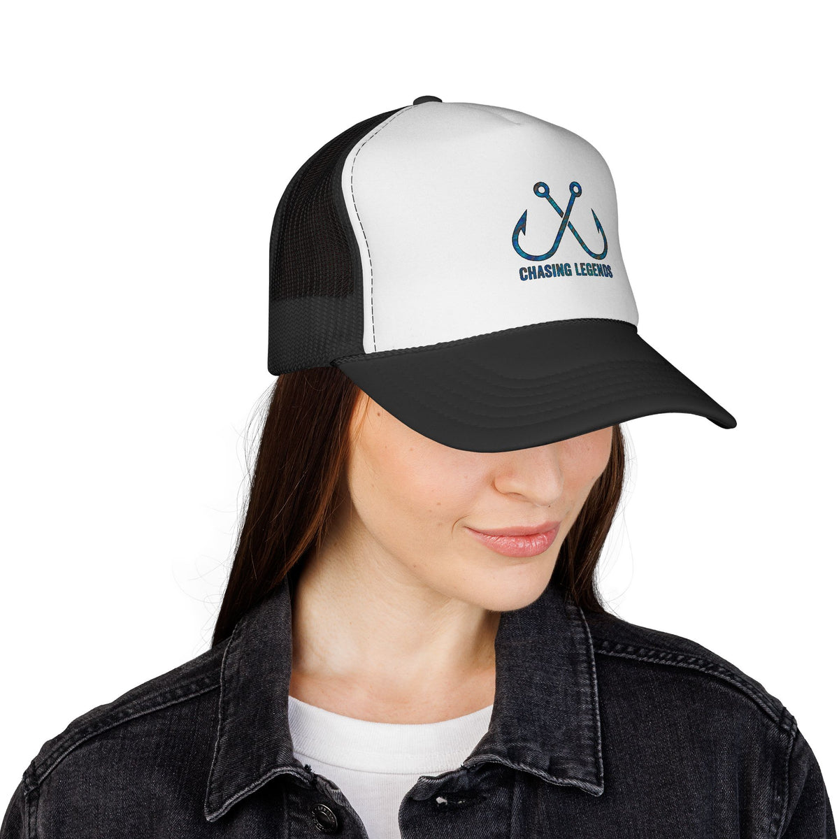 Trucker Cap — 'Chasing Legends' Fishing Hooks Logo