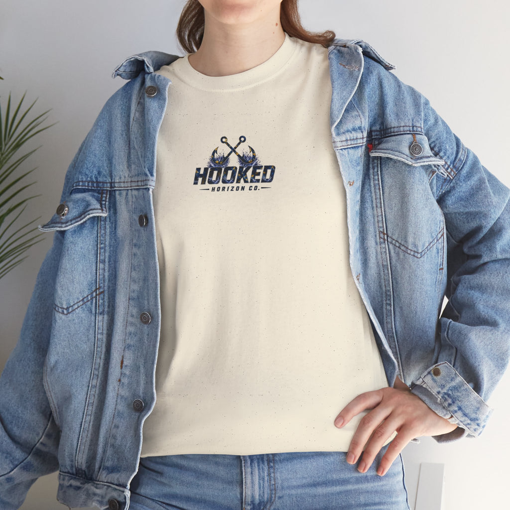 Sail Fish Hooked Horizon Co Tee—Ocean Graphic Tee — "Beloved" Ray Design