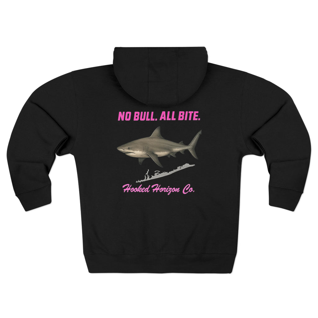 Siesta Key Bull Shark Tee Deep Drift Hooked Horizon C. No Bull All BiteUnisex Zip Hoodie for Ocean Lovers, Nautical Fashion, Cool Weather Gear, Everyday Comfort, Perfect Gift