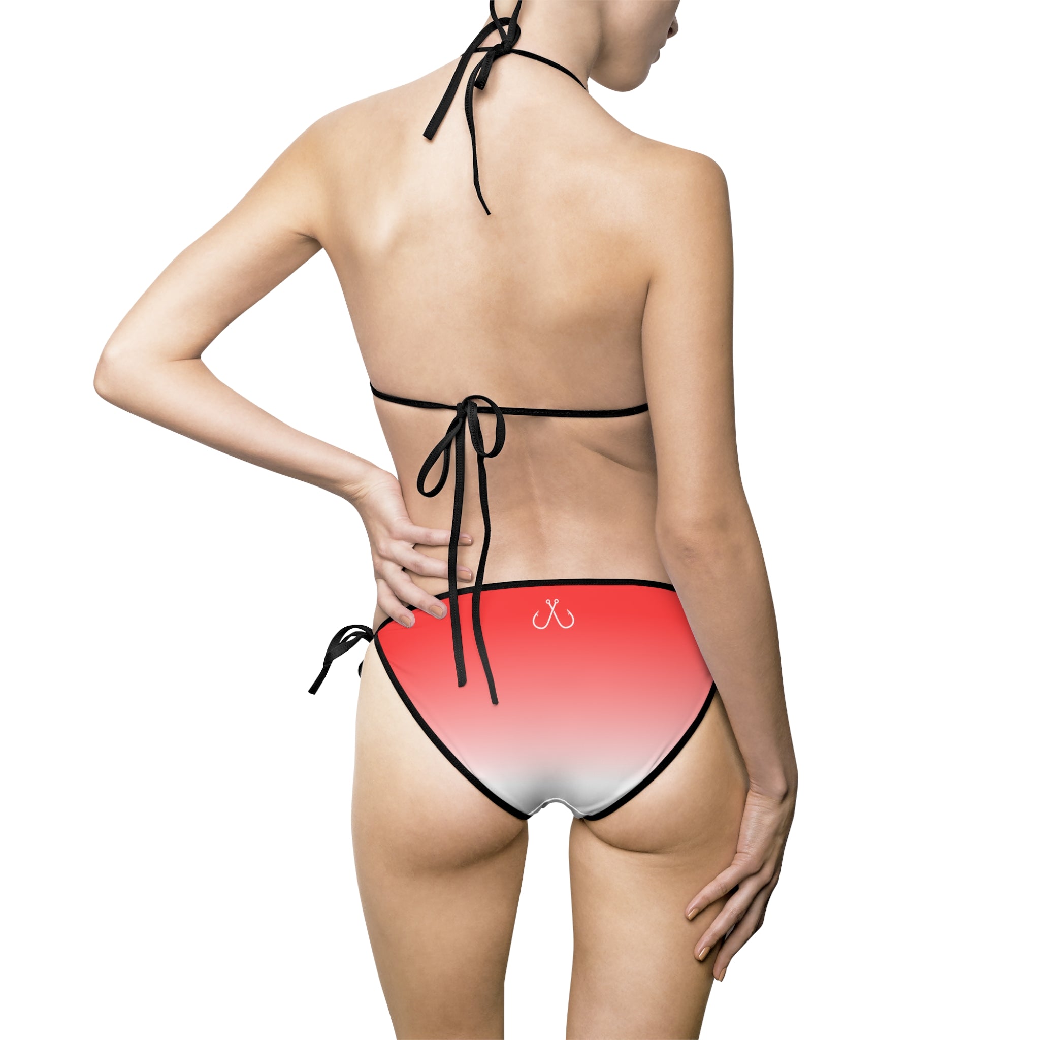 Red Coral Inspired Bikini– Hooked Horizon Co. Swimsuit, Summer Beachwear, Swimwear for Vacations, Pool Parties, Tropical Getaways, Custom Strap Colors – Multiple Variations