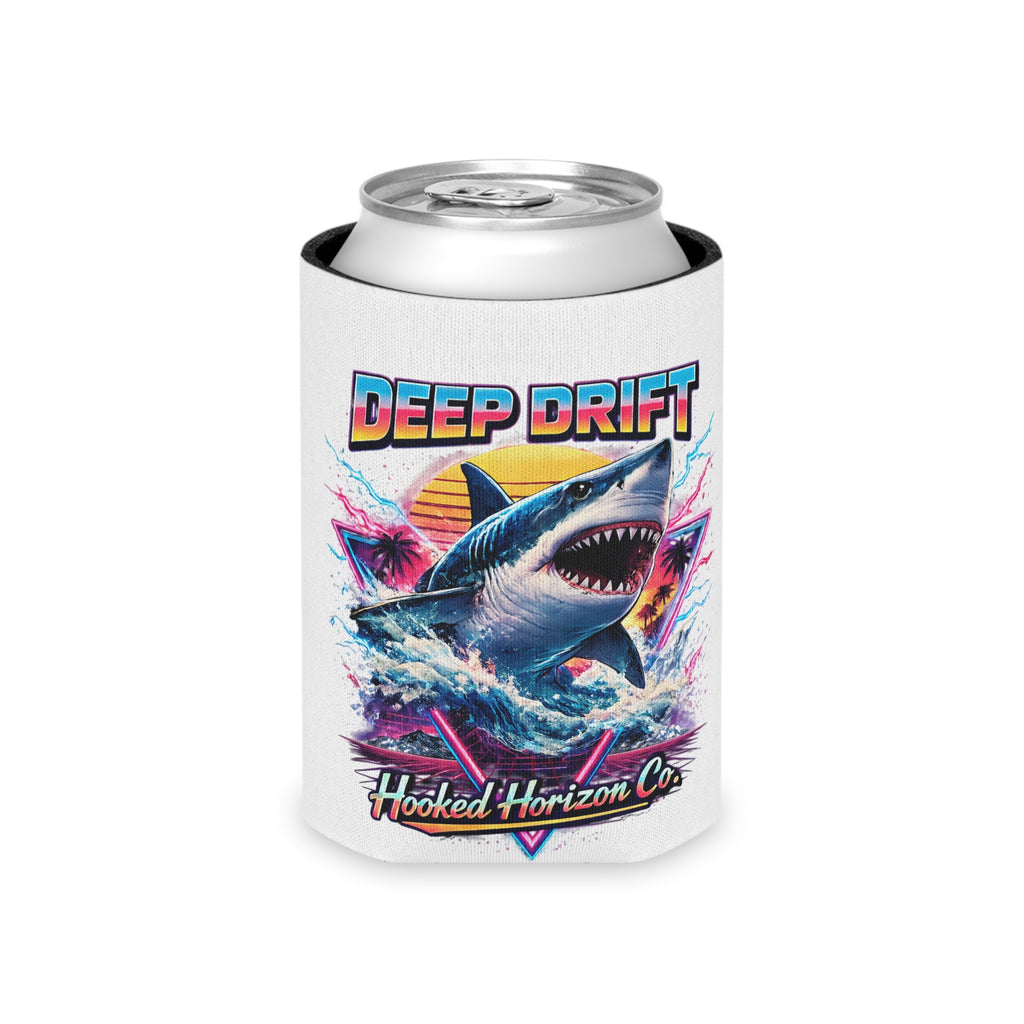 White Shark Cooler Coozie — Hooked Horizon Co. Fishing Wave Koozie