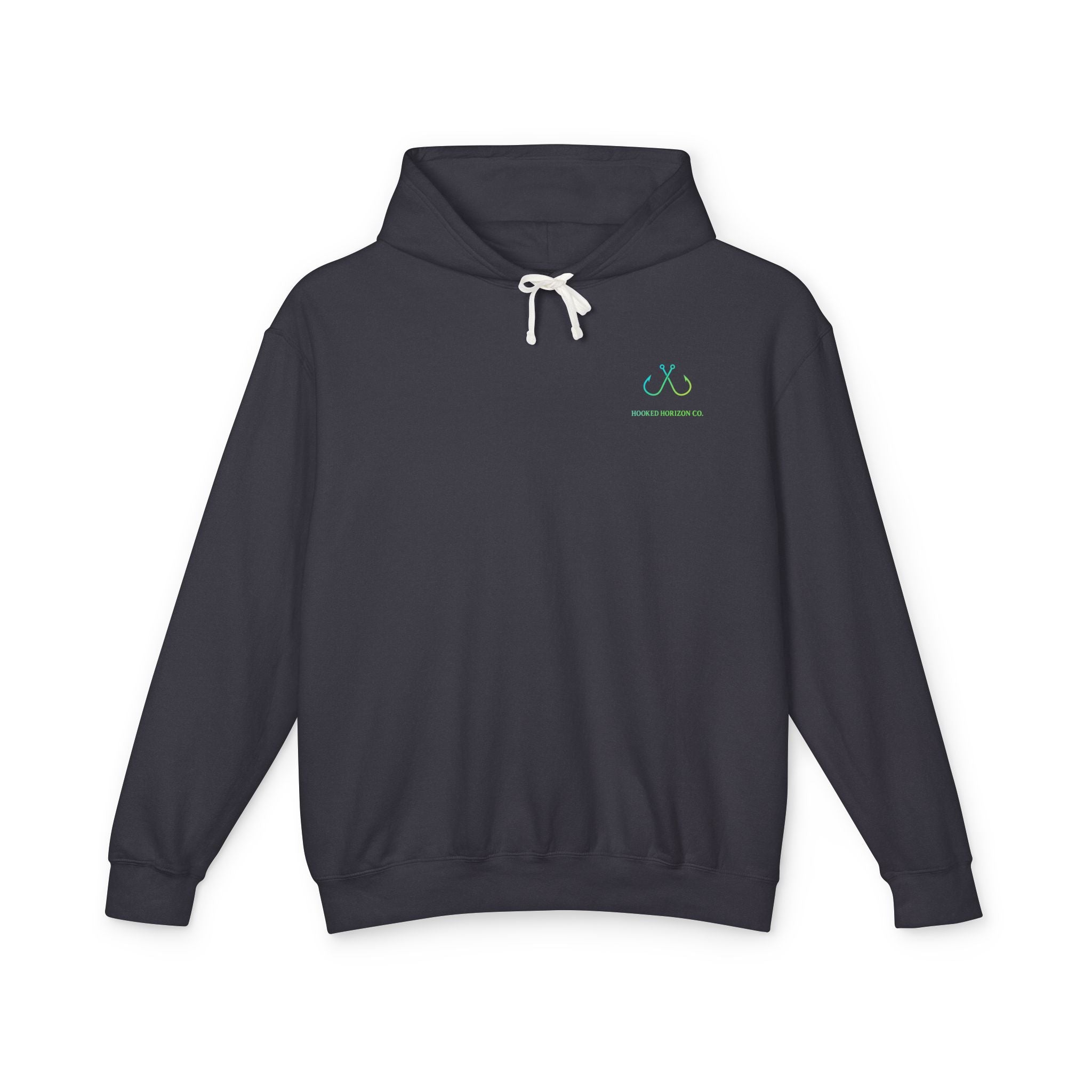Hooked Horizon Co Green & Blue Unisex Lightweight Hoodie with Deep Drift Design | Perfect for Fishermen, Beach Lovers, Casual Outings, Gift for Him/Her, Nautical Style,  Ocean Lover Gifts