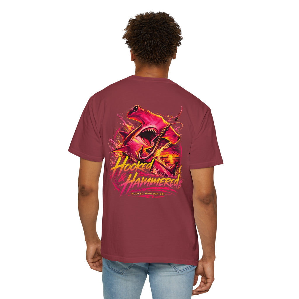 Hooked & Hammered Fishing T-shirt, Hooked Horizon Co, Angler Gifts, Shark Lovers