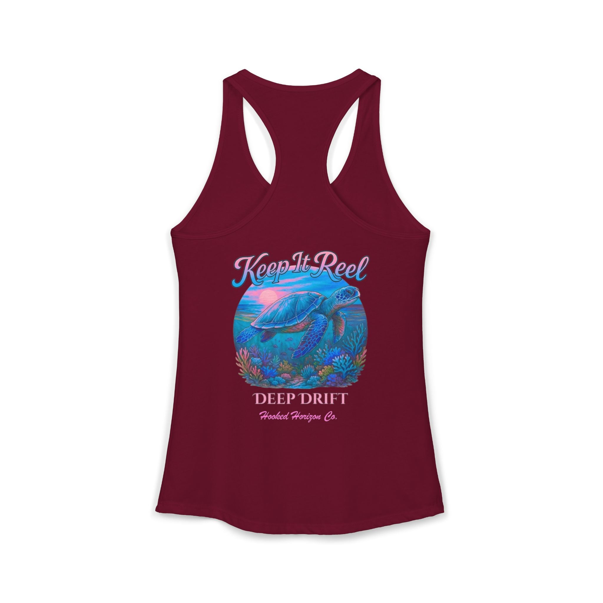 Turtle " Keep It Reel" Deep Drift– Hooked Horizon Co. Gifts for Ocean Lovers, Nautical Fashion, Everyday Comfort, Perfect Gift for Her