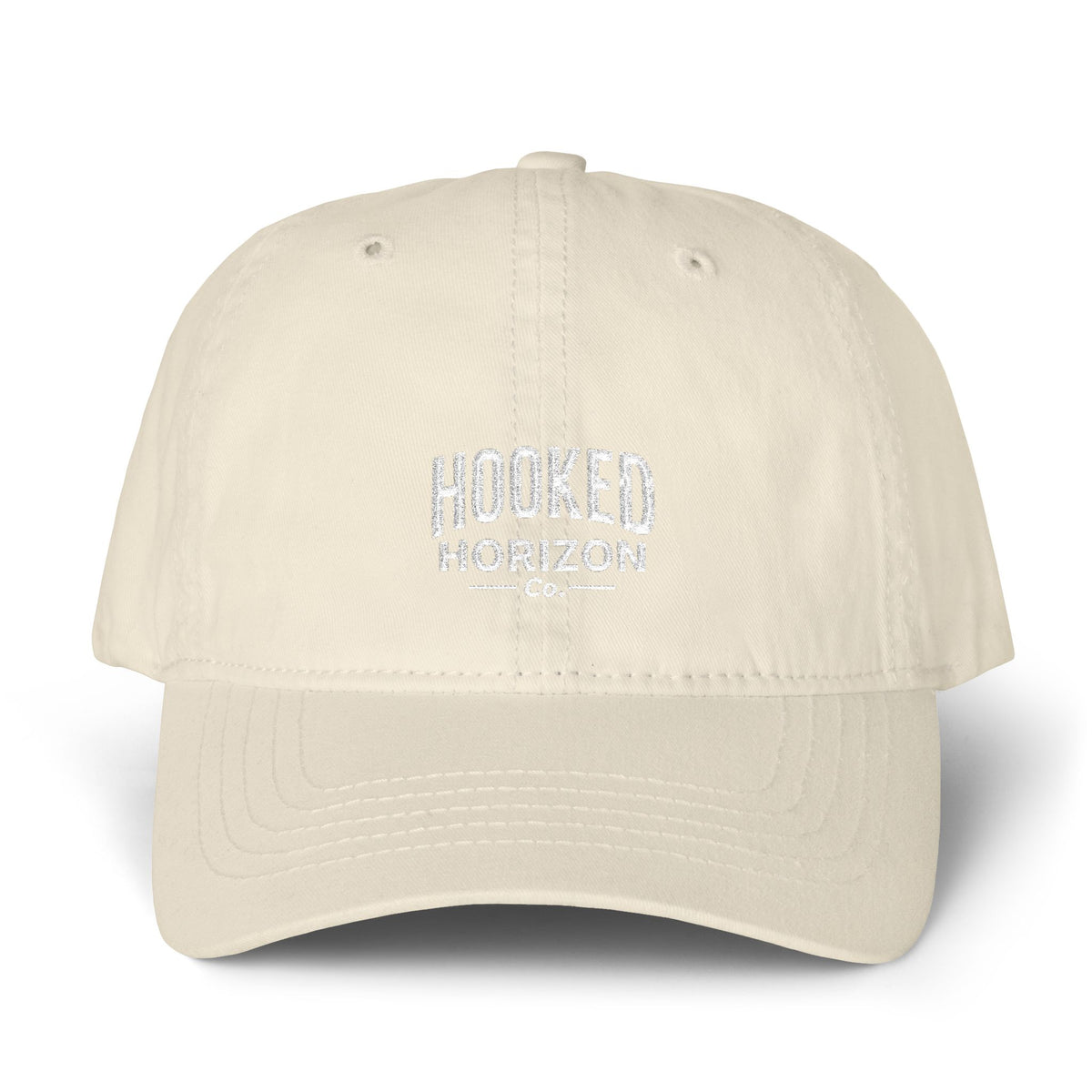 Hooked Horizon Co. — Multiple Color/Lining Variations Women's Pigment-Dyed Cap with Fashion Undervisor (Embroidery)