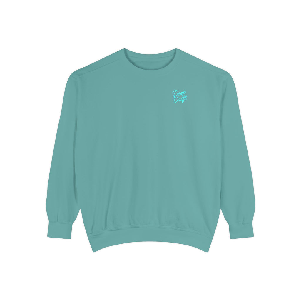 Vintage Vibes Grid Sweatshirt — "Hooked Horizon Co." Logo Pullover