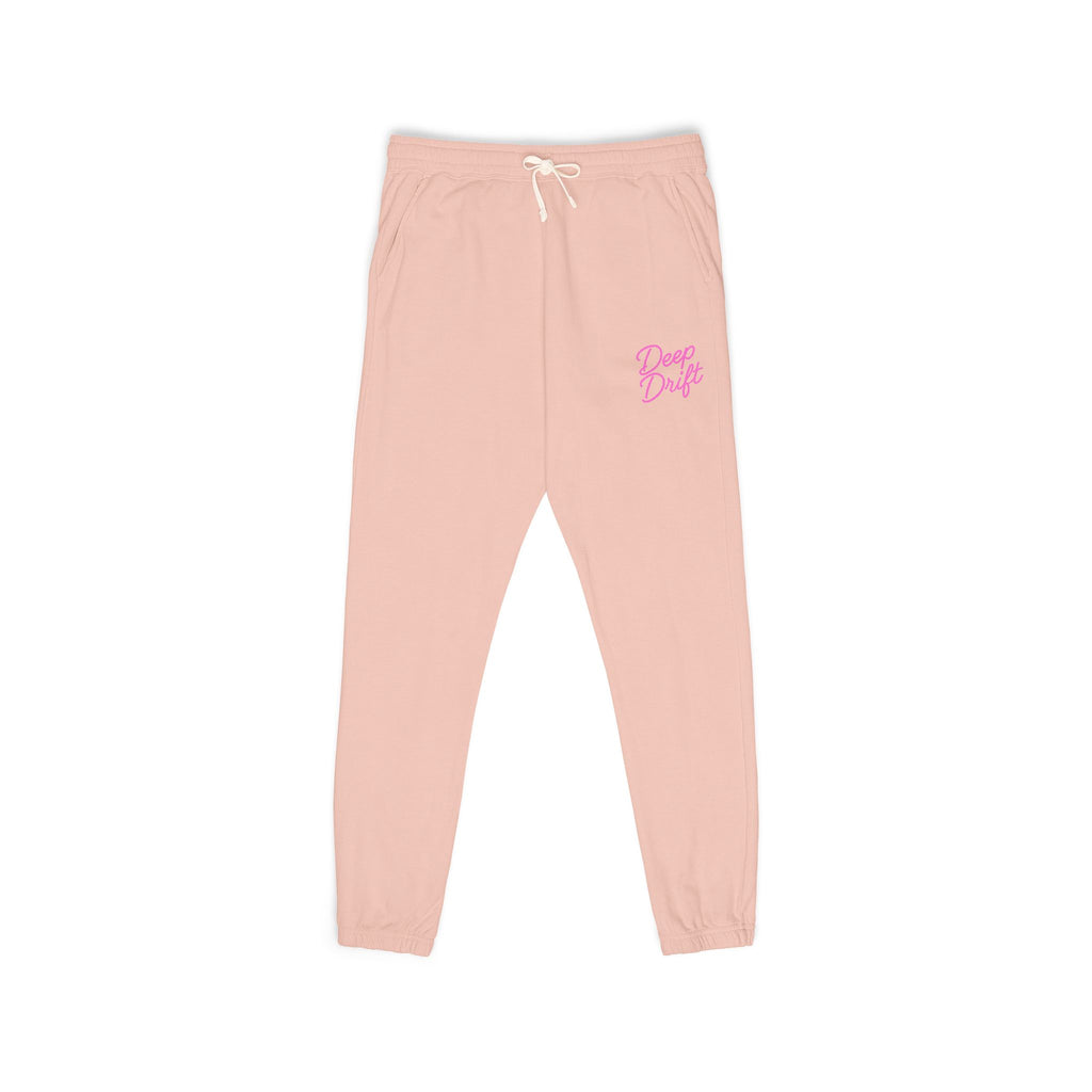 Neon Pink Deep Drift Embroidered Fleece Sweatpants | Cozy Loungewear, Gifts for Everyone, Comfortable Joggers, Relaxed Fit Sweatpants, God is Love, Unisex Fashion