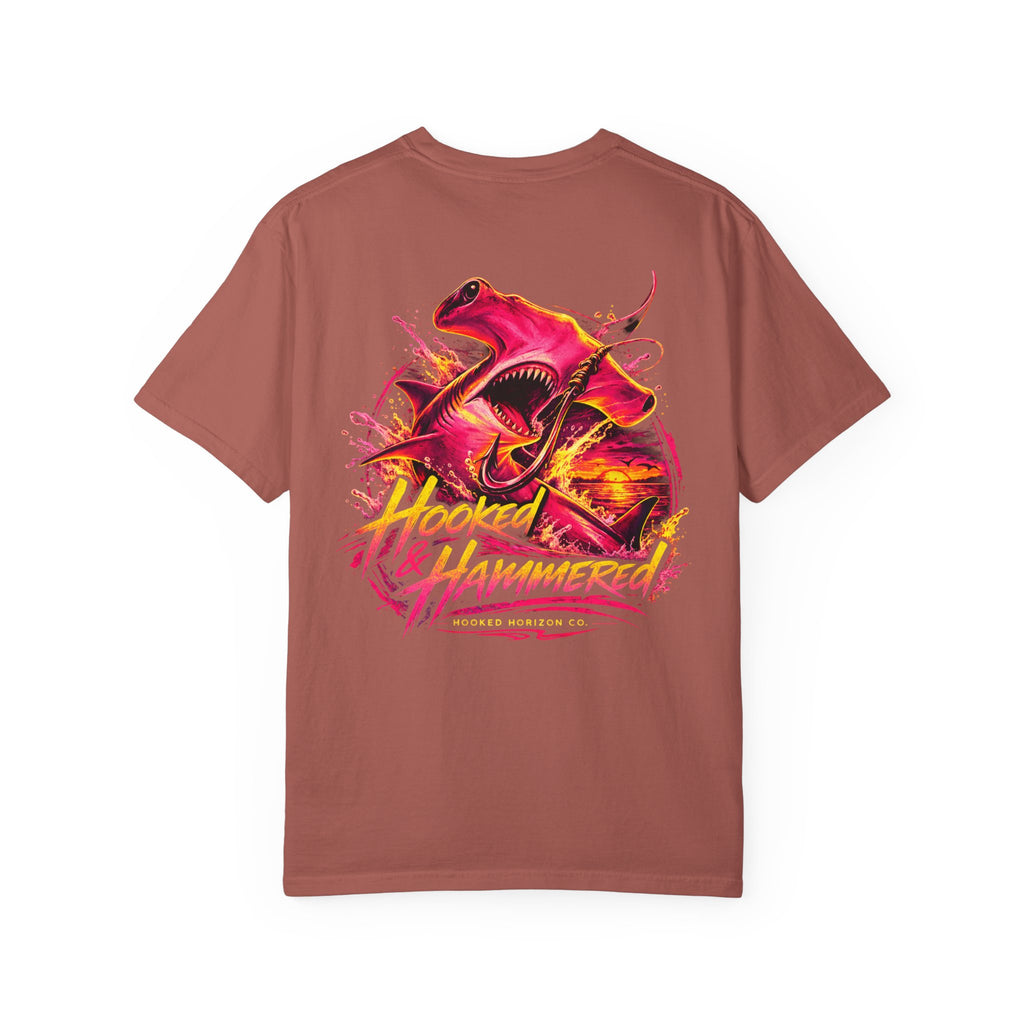 Hooked & Hammered Fishing T-shirt, Hooked Horizon Co, Angler Gifts, Shark Lovers