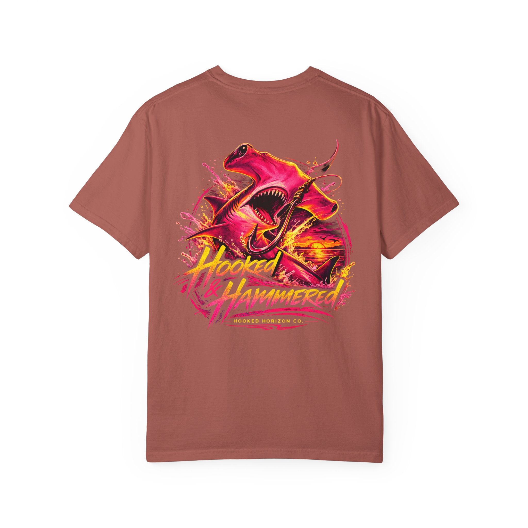 Hooked & Hammered Fishing T-shirt, Hooked Horizon Co, Angler Gifts, Shark Lovers