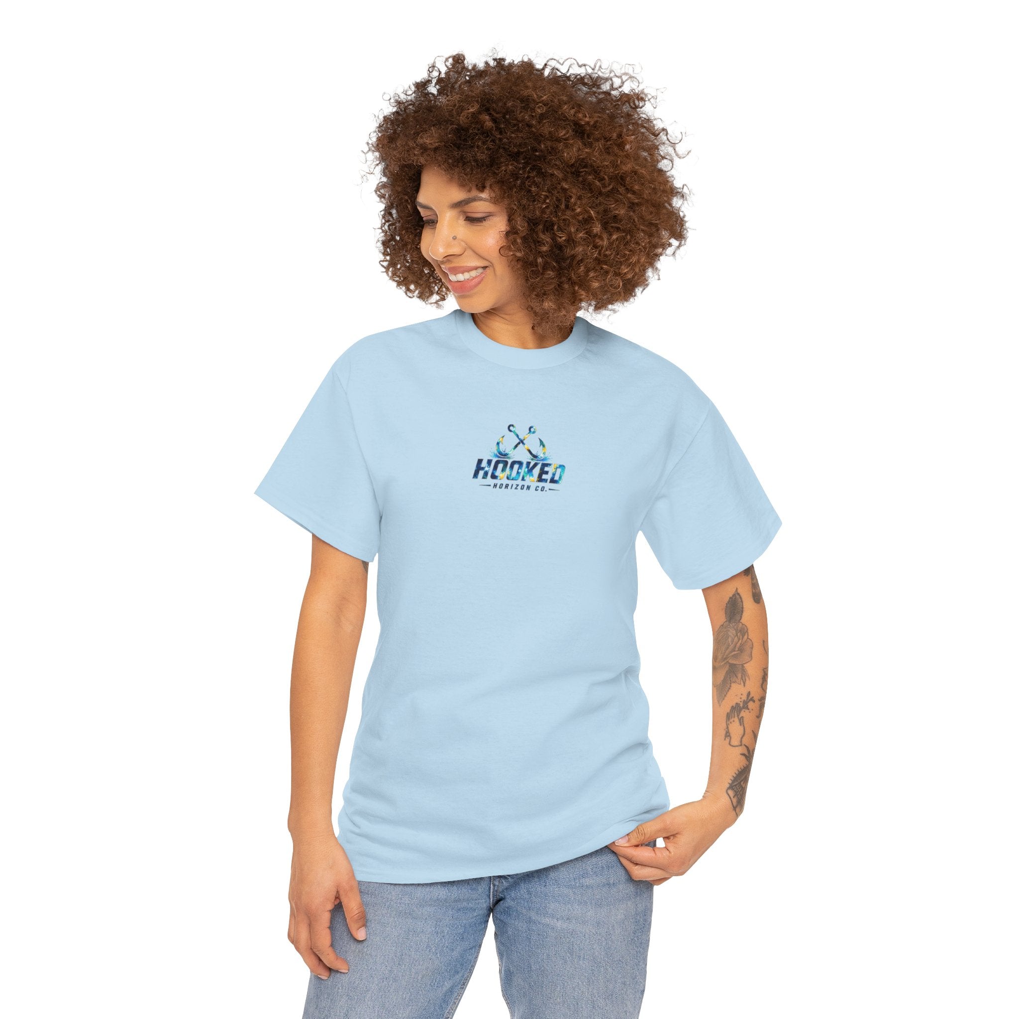 Barracuda Hooked Horizon Co Tee—Ocean Graphic Tee — "Beloved" Ray Design