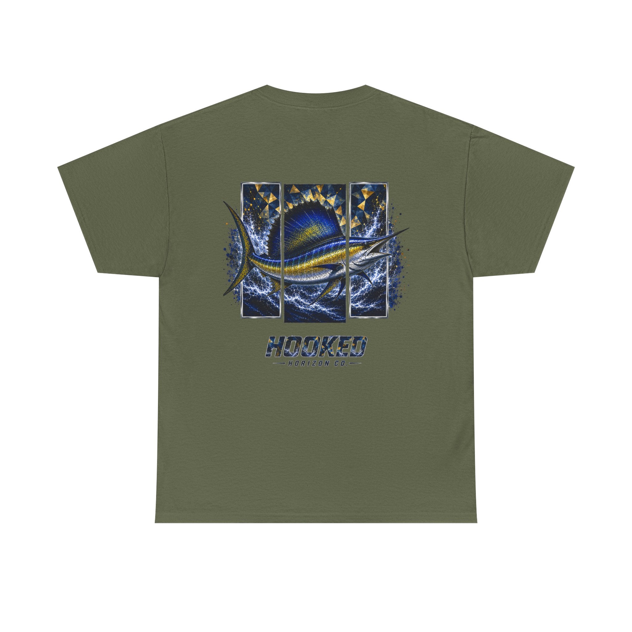 Sail Fish Hooked Horizon Co Tee—Ocean Graphic Tee — "Beloved" Ray Design
