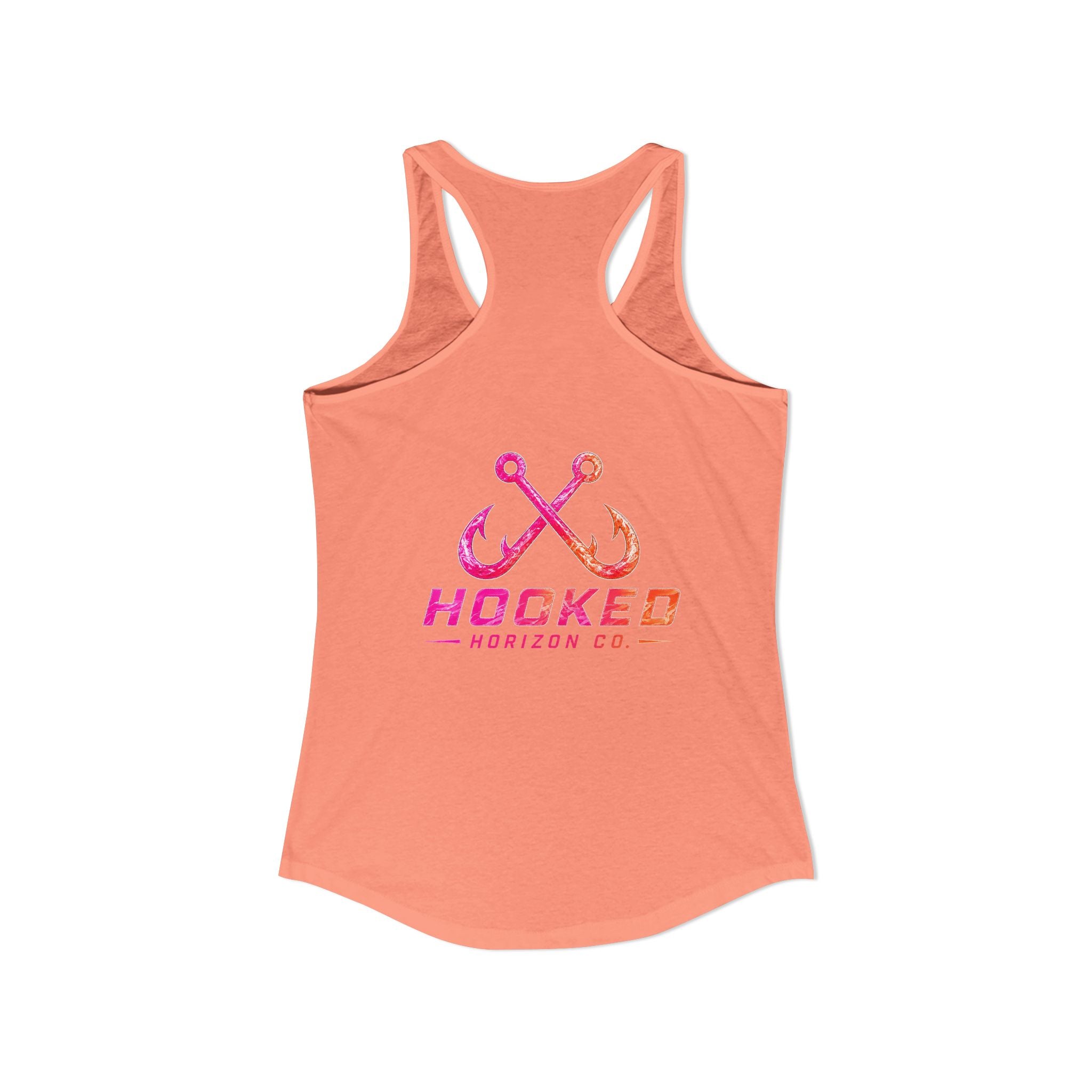 Hot Pink & Peach Hooked Horizon Co.— Soft Women's Ideal Racerback Tank