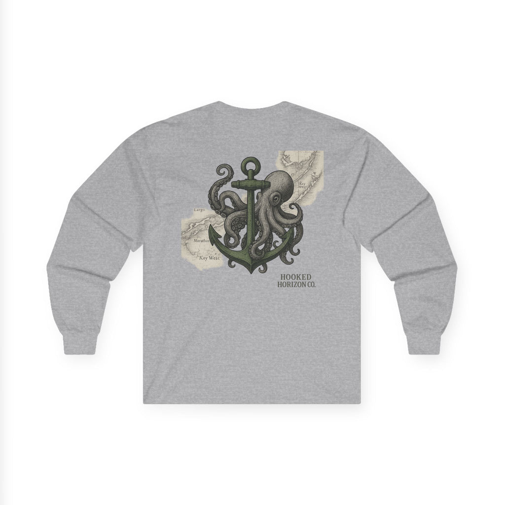 Copy of Octopus & Anchor Long Sleeve Tee, Unisex Cotton Shirt, Nautical Gift, Beachwear, Casual Outfit, Ocean Lover Apparel
