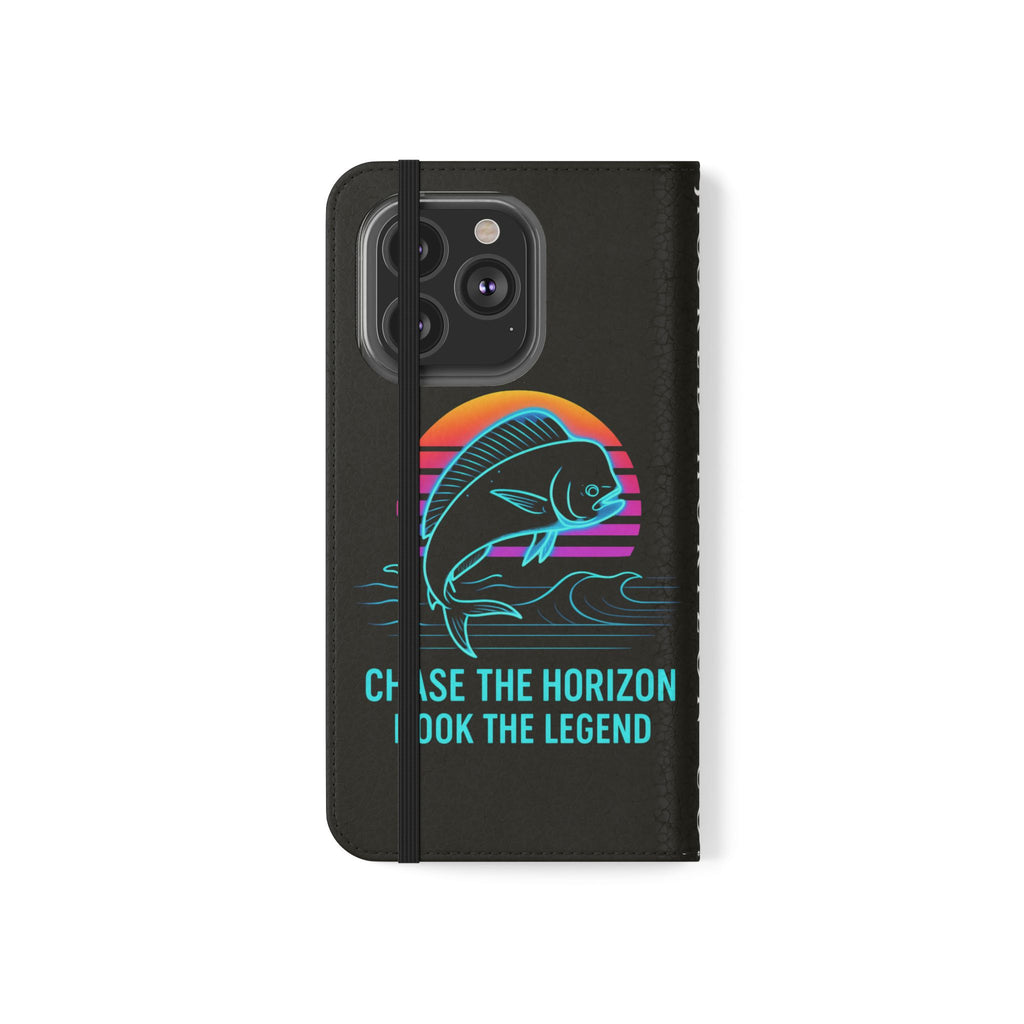 Mahi Mahi Flip Phone Case — Turquoise Water Pattern Wallet Cover