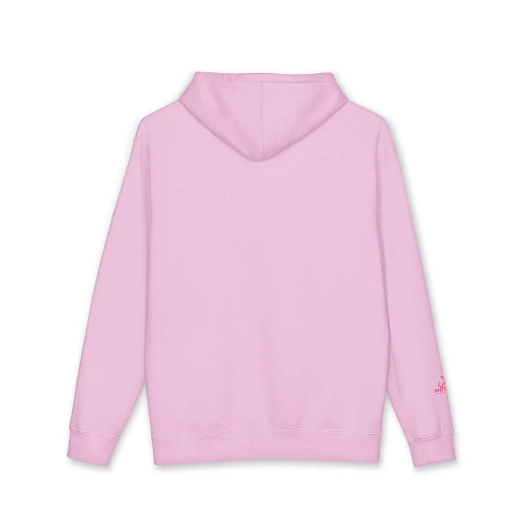 Hot Pink & Peach Hooked Horizon Co. — Fishing Back Graphic Hoodie, Multiple Color Variations