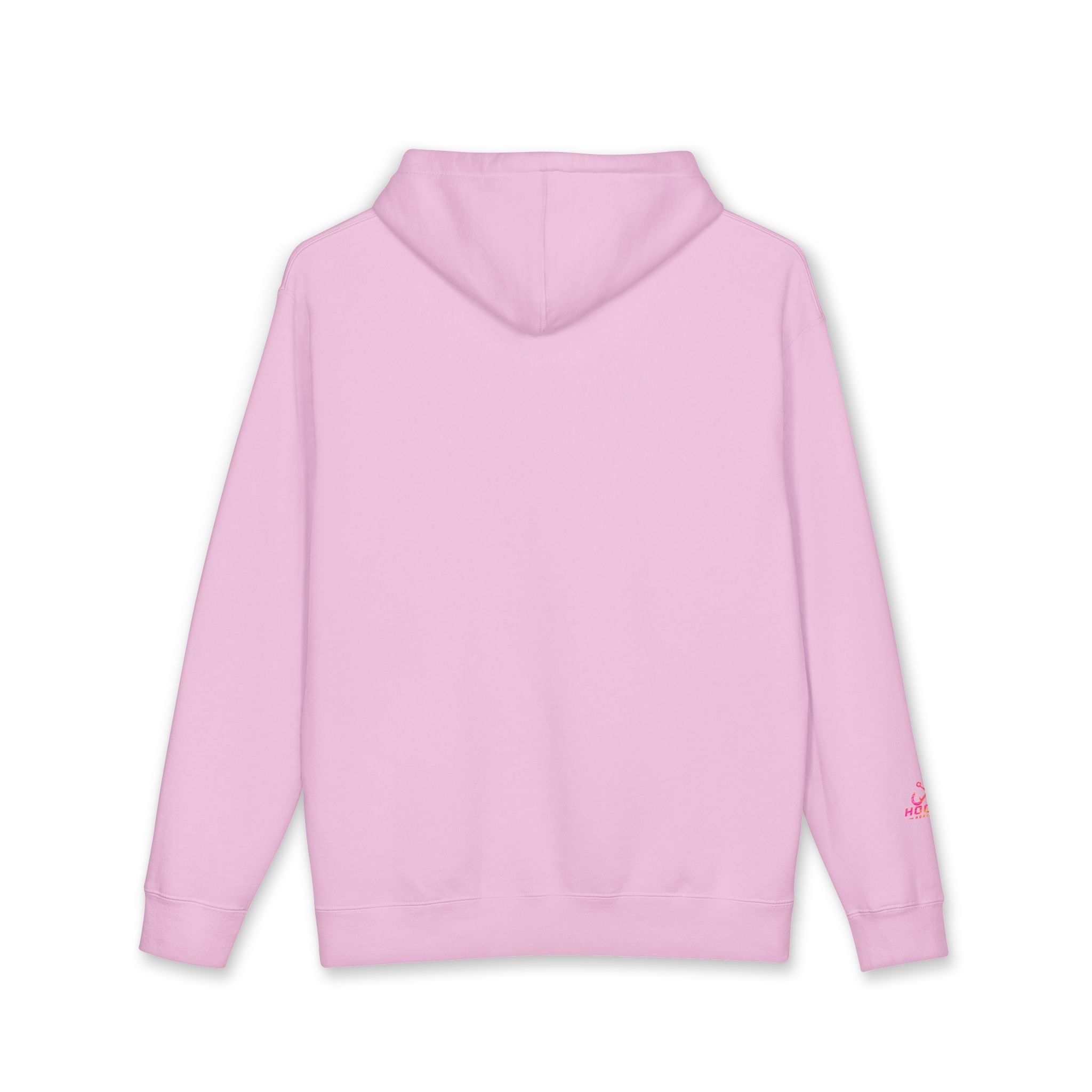 Hot Pink & Peach Hooked Horizon Co. — Fishing Back Graphic Hoodie, Multiple Color Variations