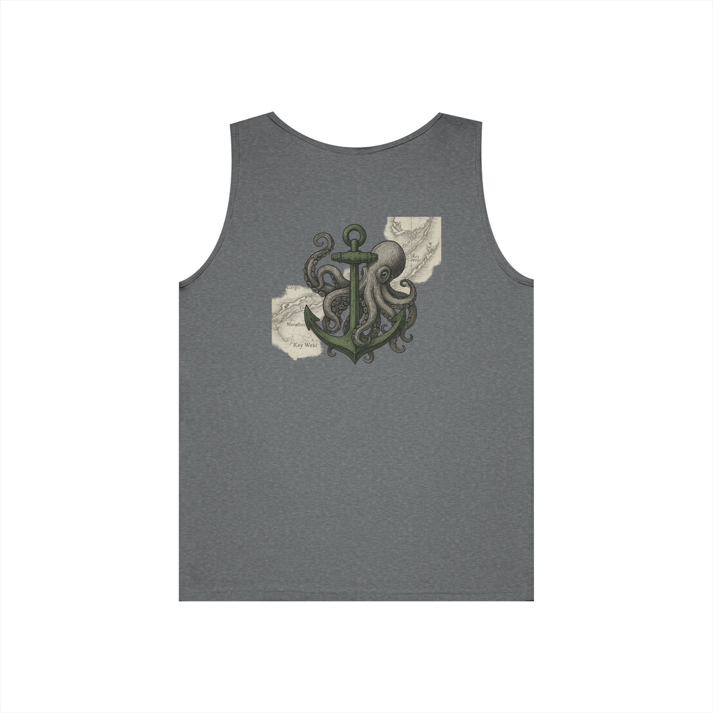 Octopus & Anchor Deep Drift Octopus Graphic Tank Top, Summer Beach Wear, Unisex Tank, Gift for Ocean Lovers, Nautical Tees, Camping Apparel