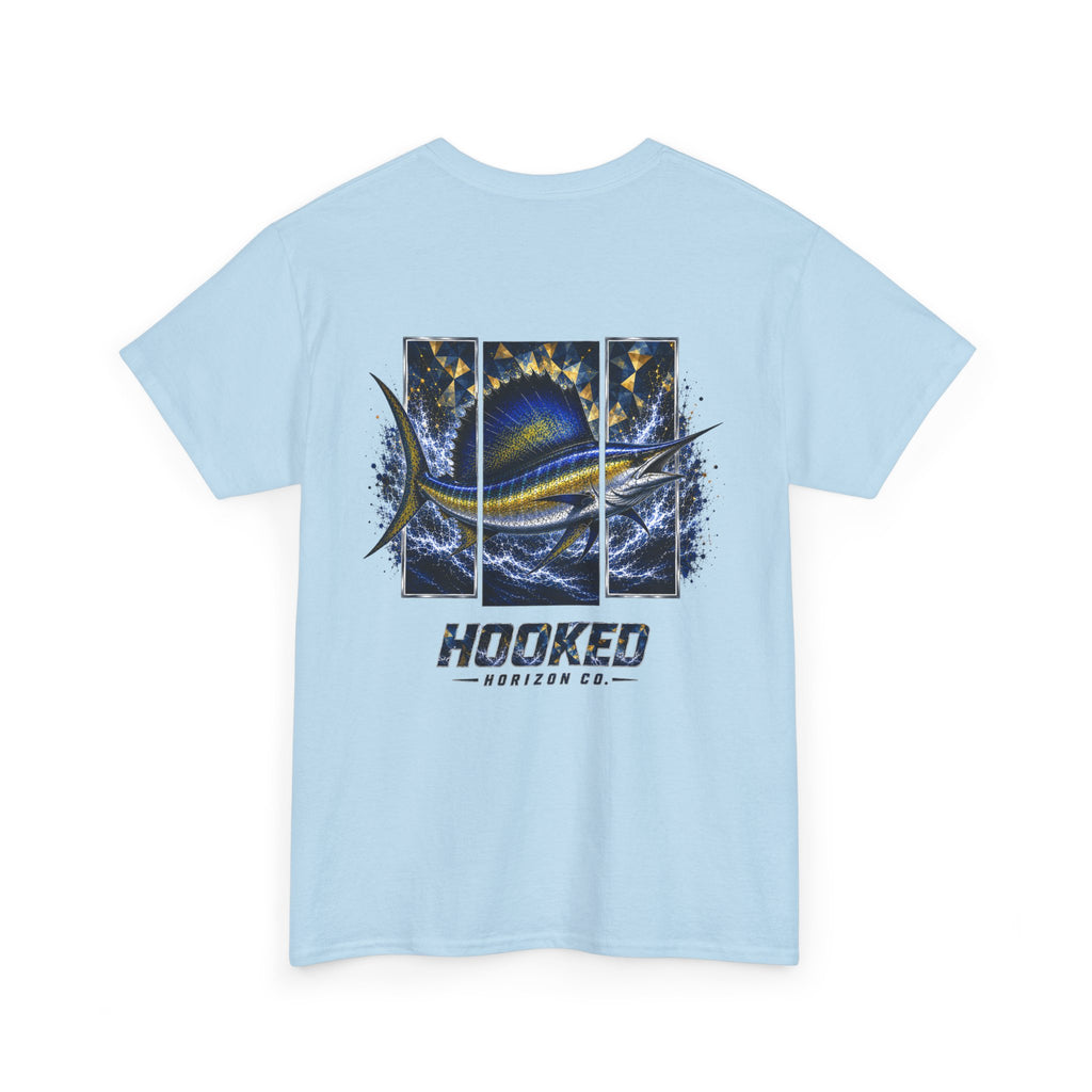 Sail Fish Hooked Horizon Co Tee—Ocean Graphic Tee — "Beloved" Ray Design