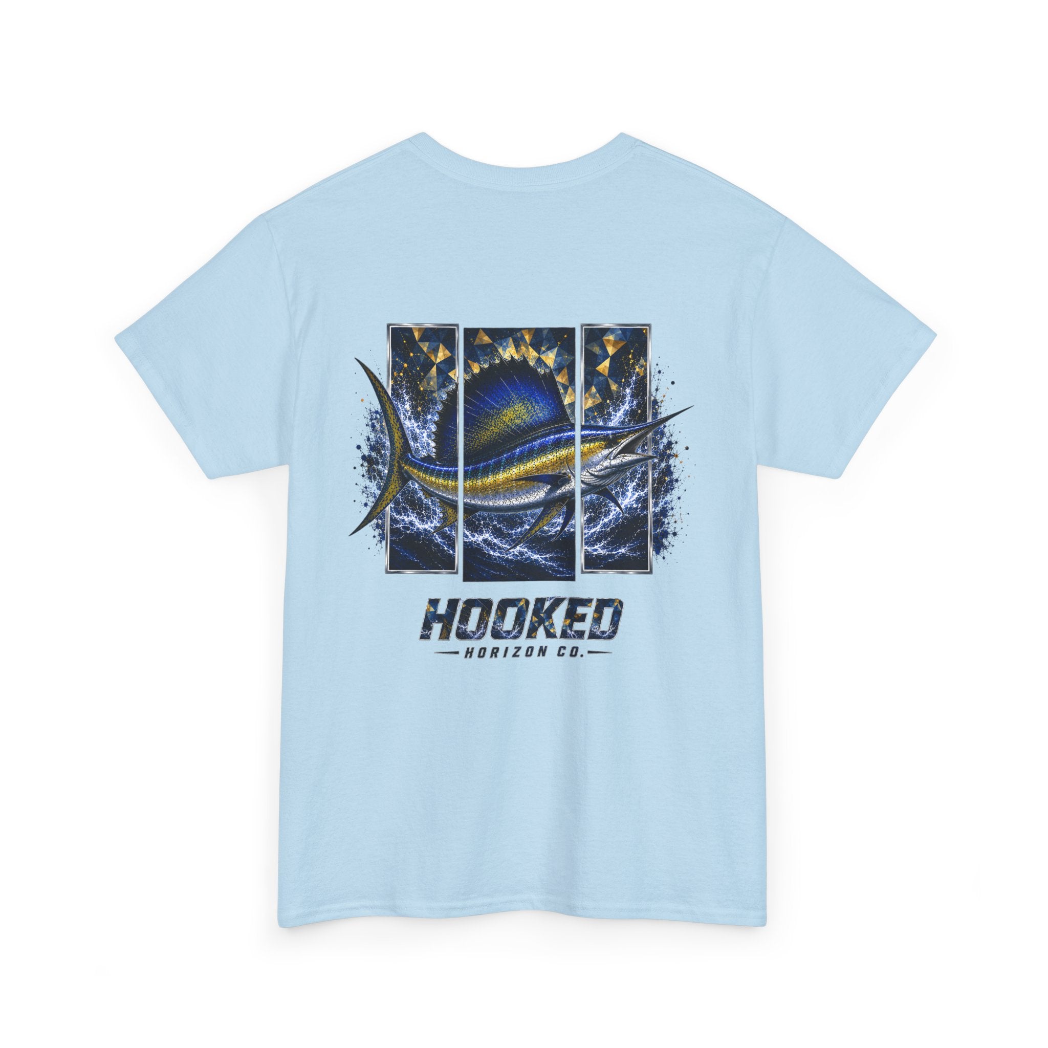 Sail Fish Hooked Horizon Co Tee—Ocean Graphic Tee — "Beloved" Ray Design