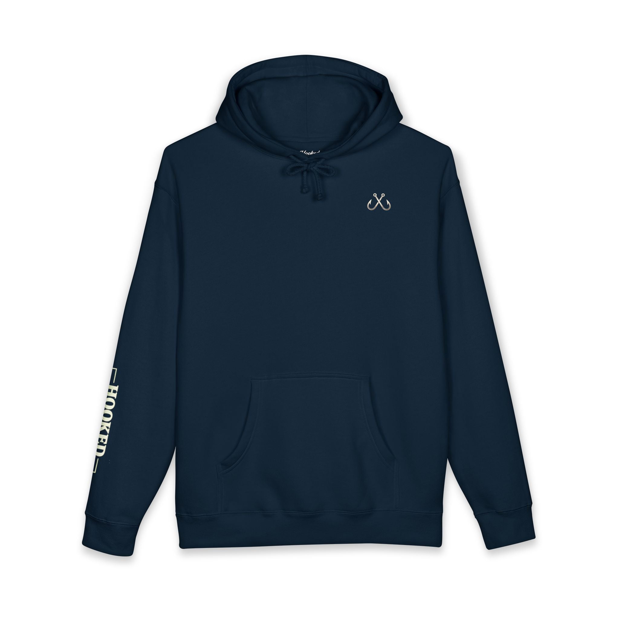 Wave Hoodie Hooked Horizon Co. — Minimal Fishing Back Graphic Hoodie, Multiple Color Variations