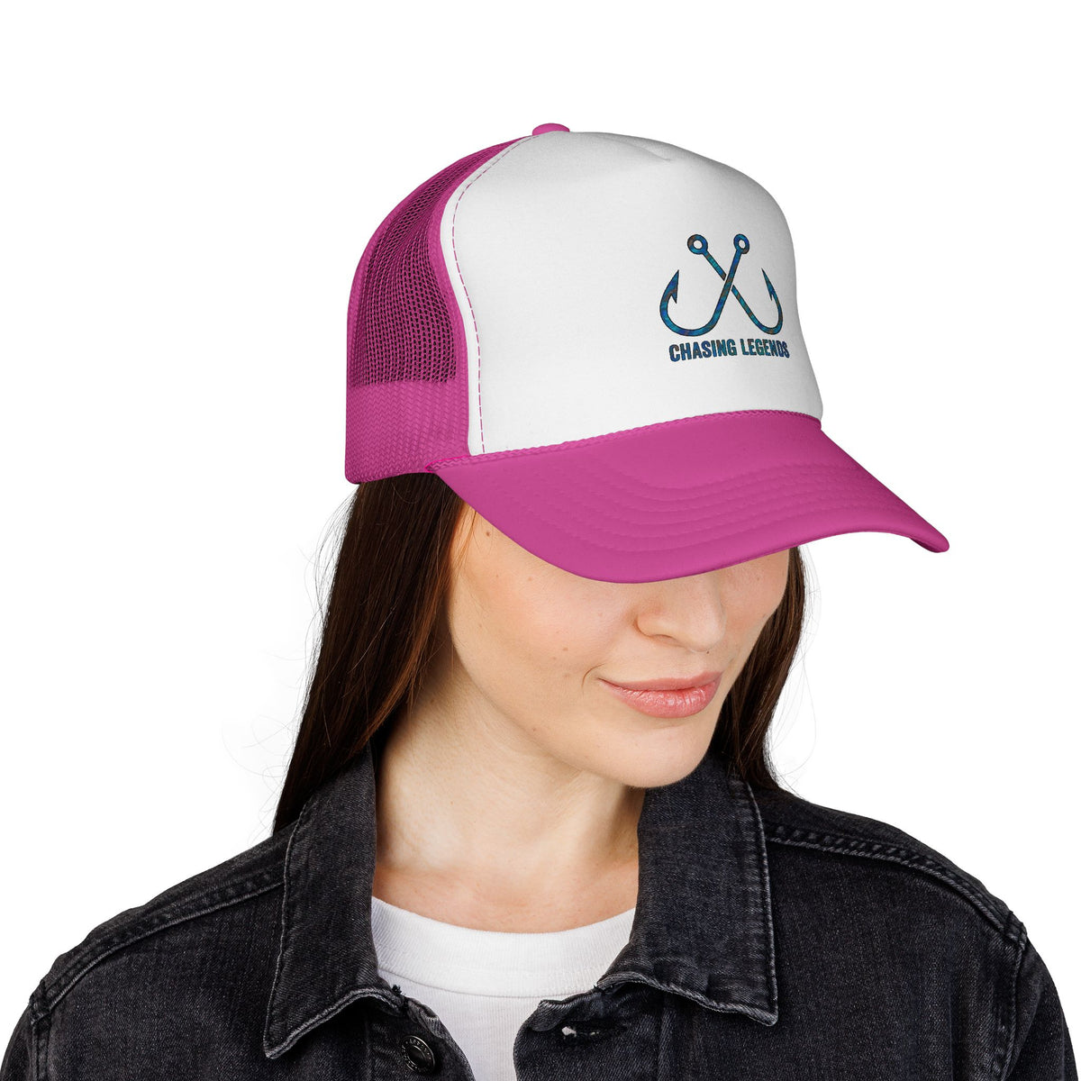 Trucker Cap — 'Chasing Legends' Fishing Hooks Logo