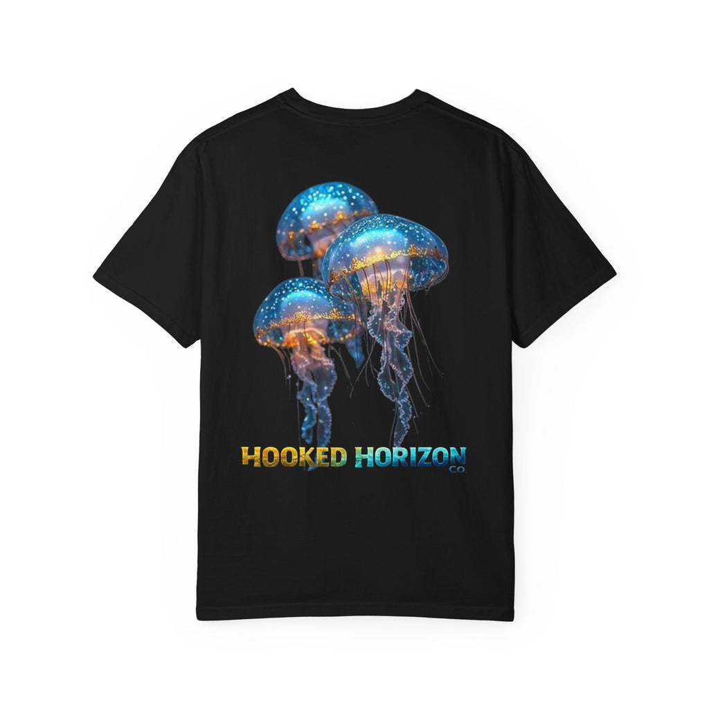 Jelly Fish Hooked Horizon Co. — Deep Drift Fishing Graphicishing Tee for Angler Lovers, Shark Lovers, Ocean Tee